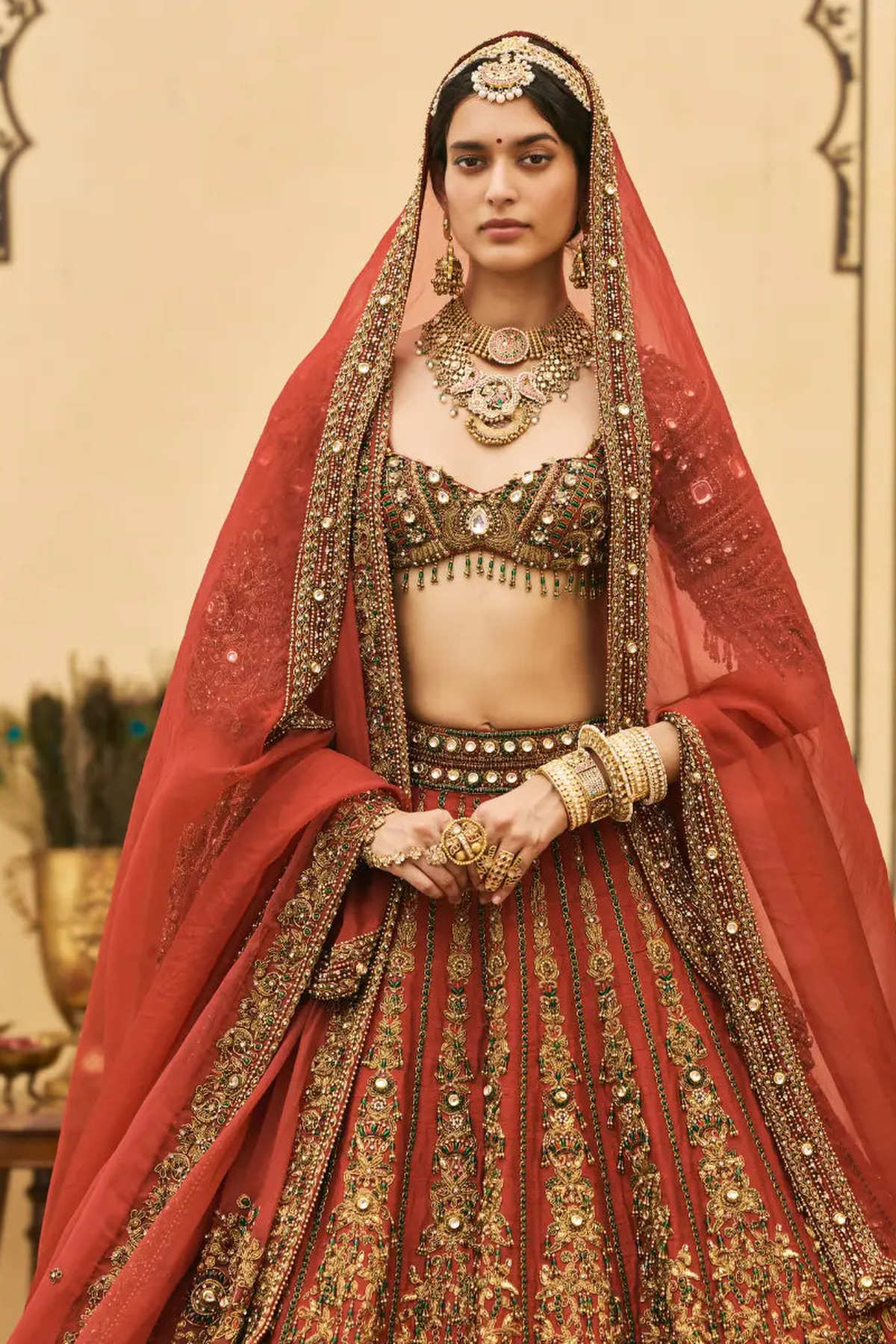 Sindoori Raw Silk Lehenga Set