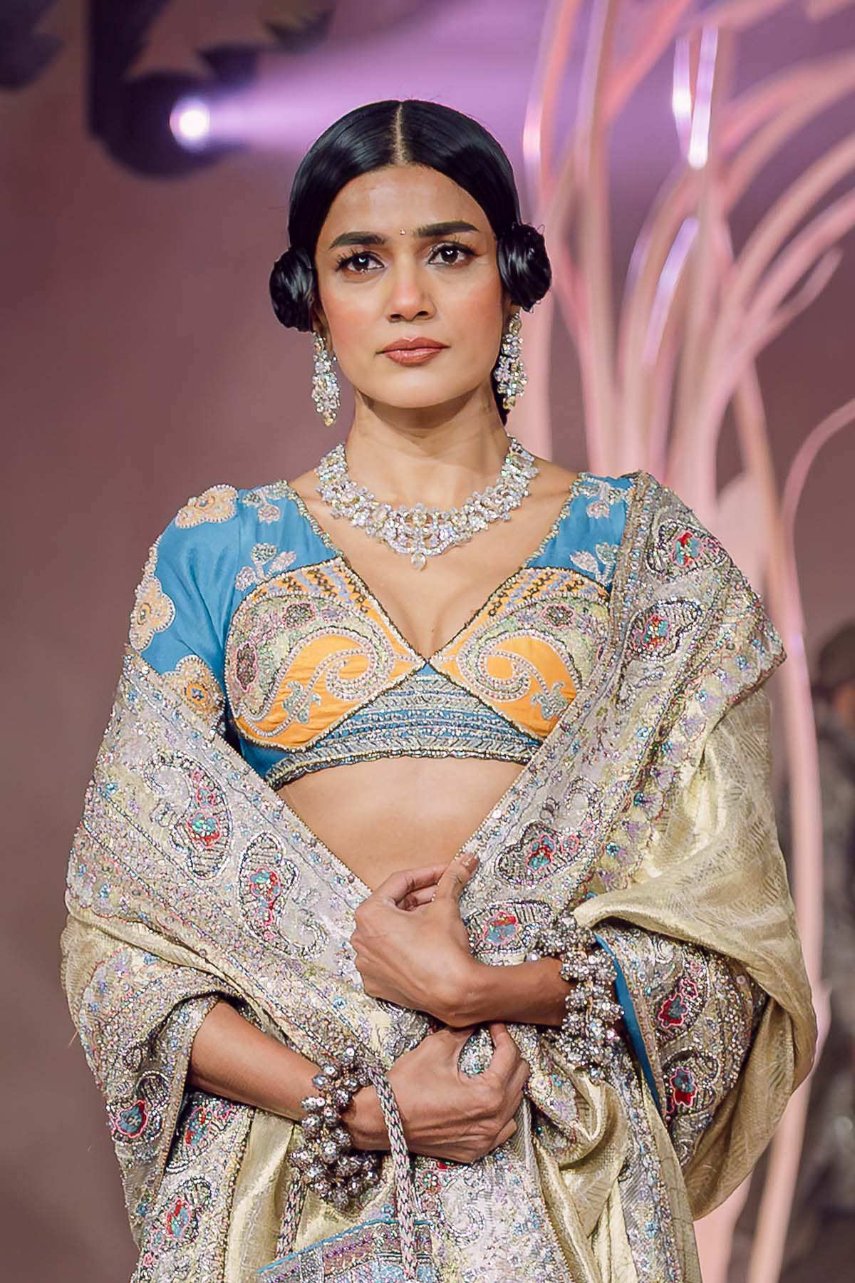Mehraan - gold banarasi tissue brocade saree