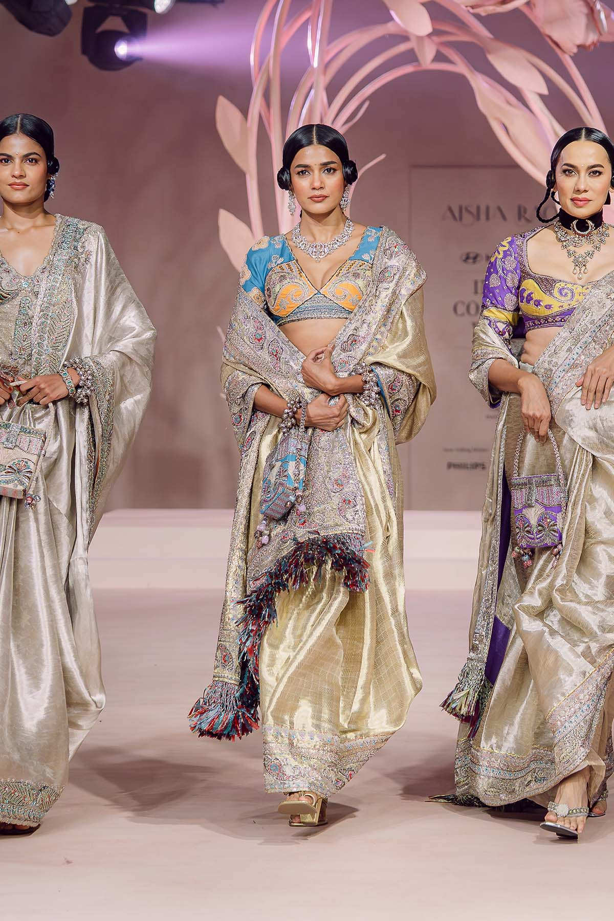 Mehraan - gold banarasi tissue brocade saree