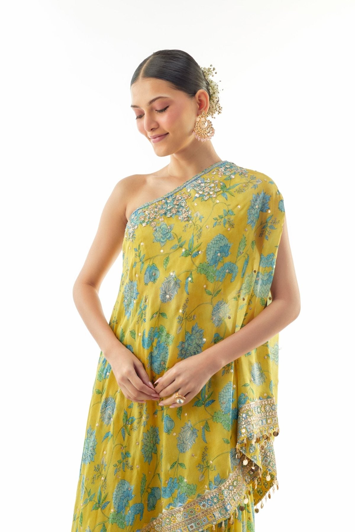 Sumedha One Shoulder Sharara Set