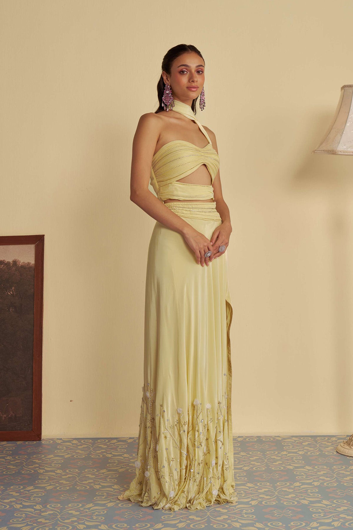 Sunlit slit skirt set