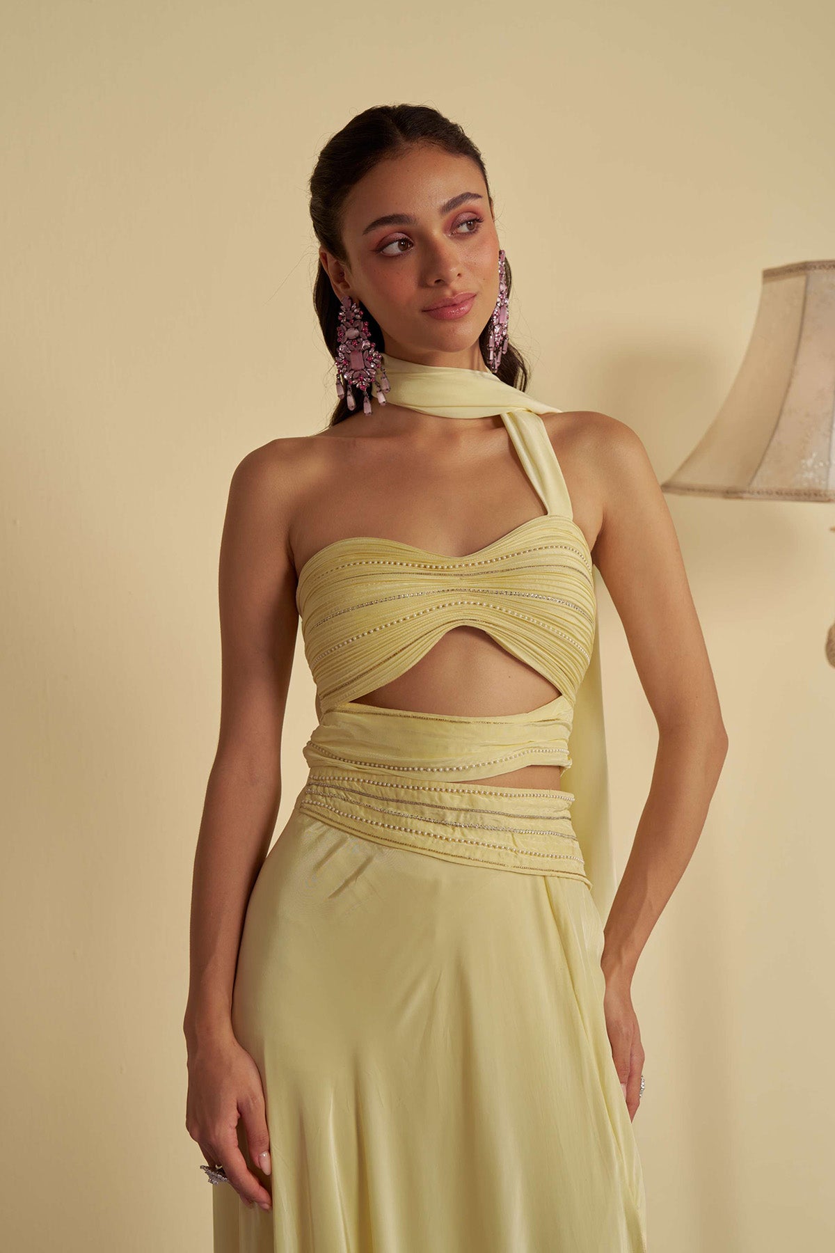 Sunlit slit skirt set