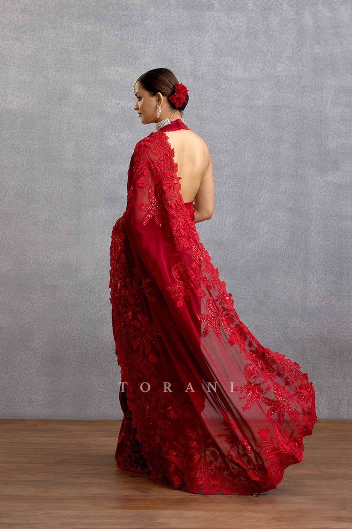 Surkh Advika Saree