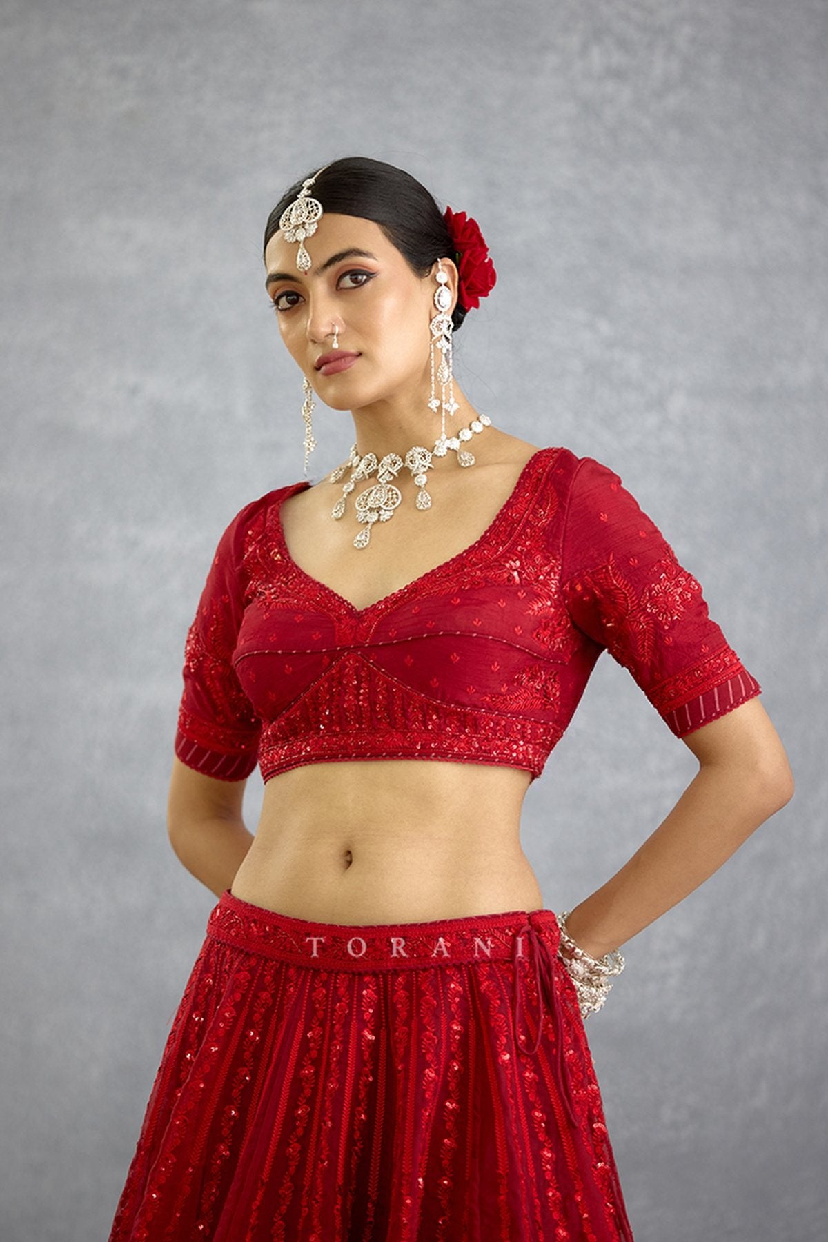 Surkh Wrija Lehenga Set