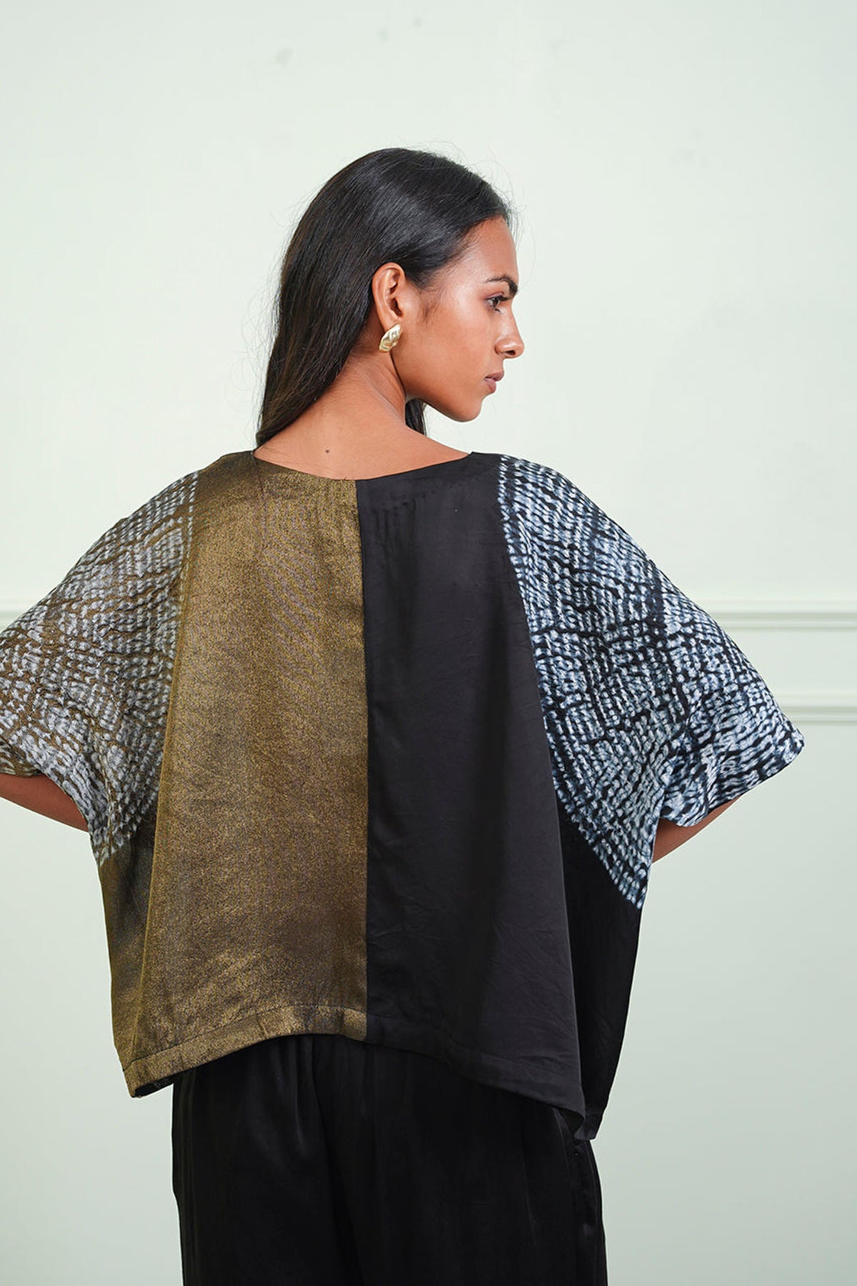 Tissue Shibori Crop Top