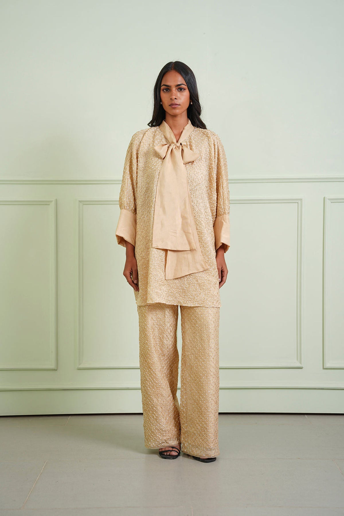 Bow Tie Bandhani Shirt