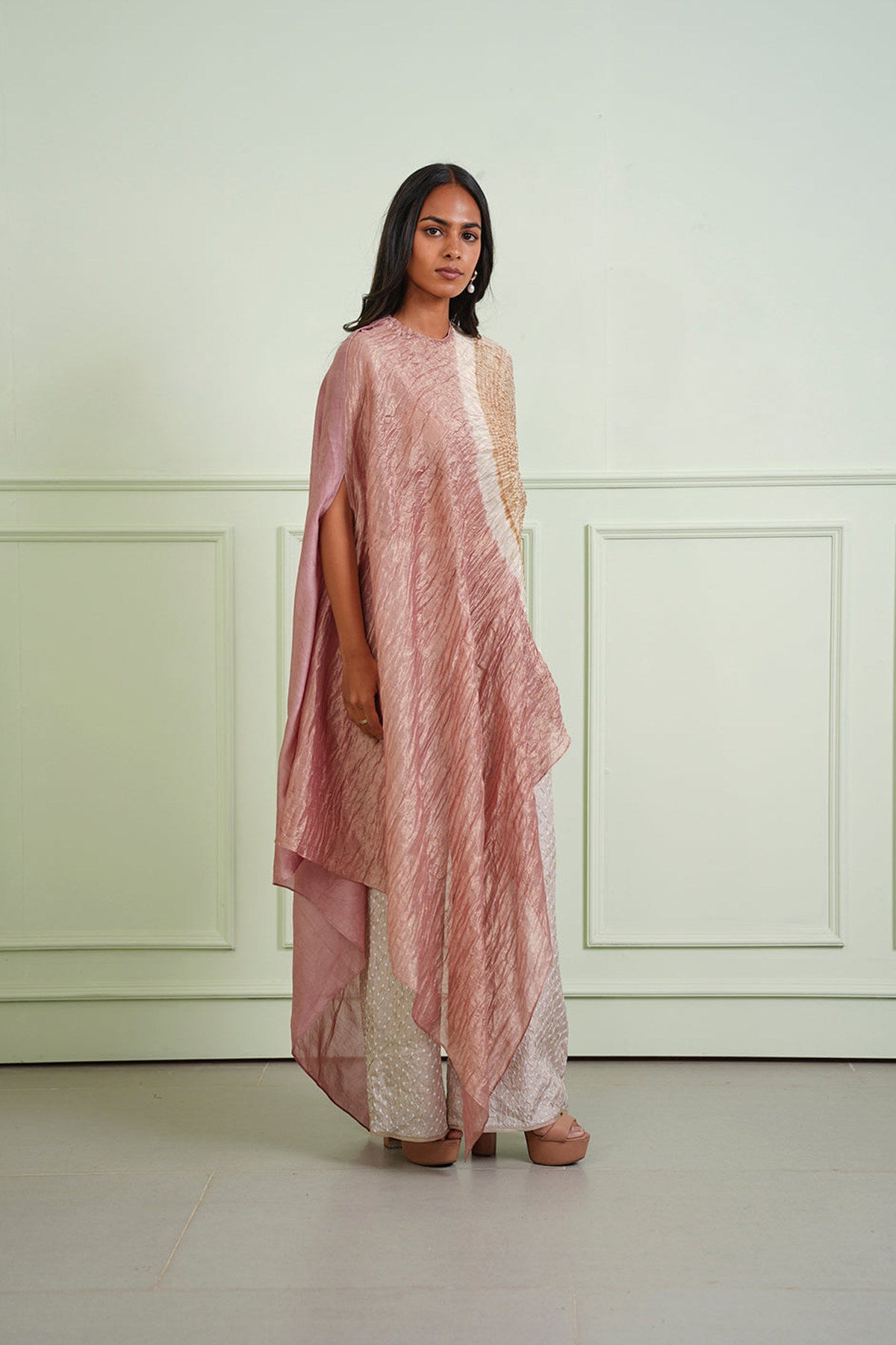 Shibori Tissue Asym Dress