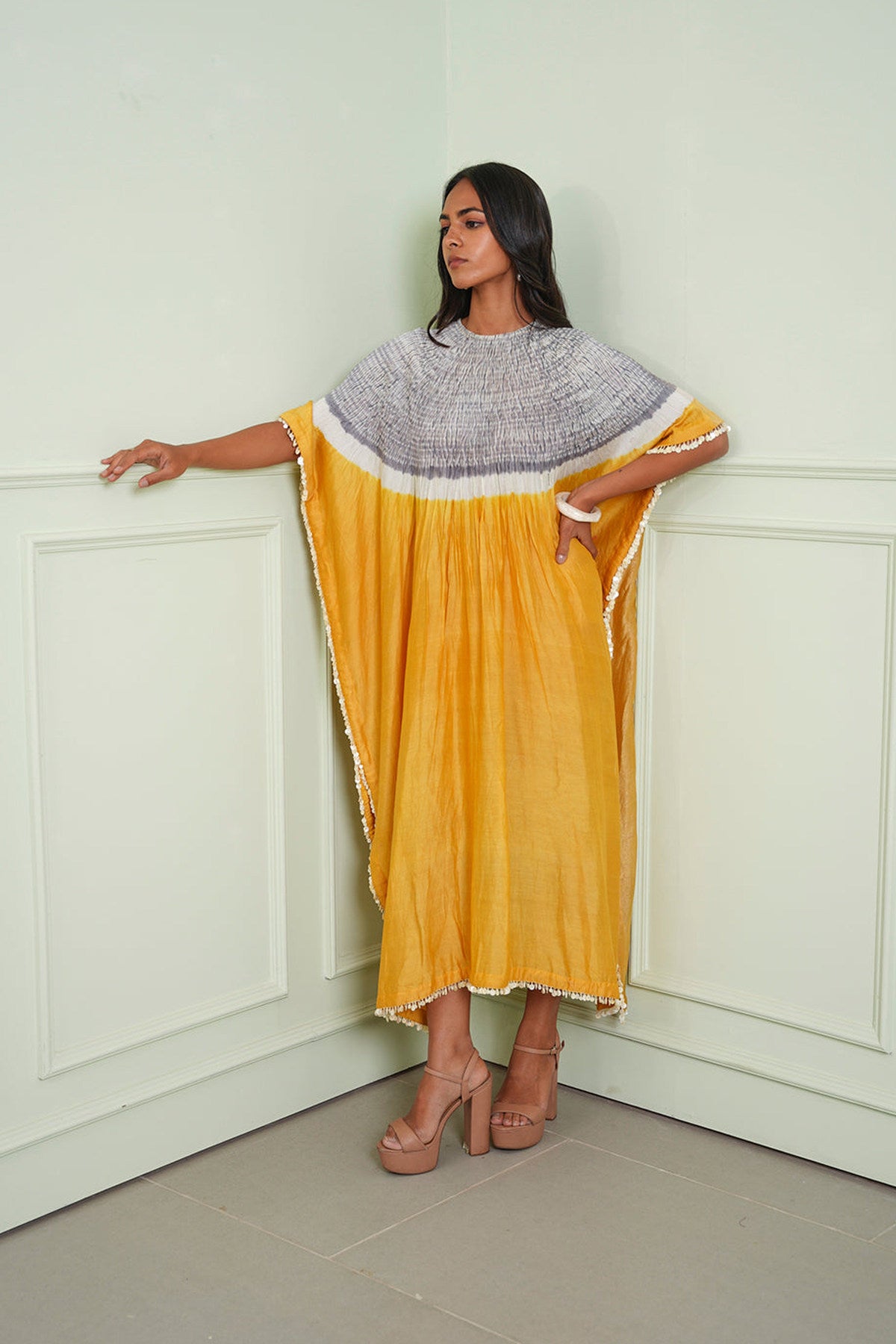 Shibori Tissue Kaftan