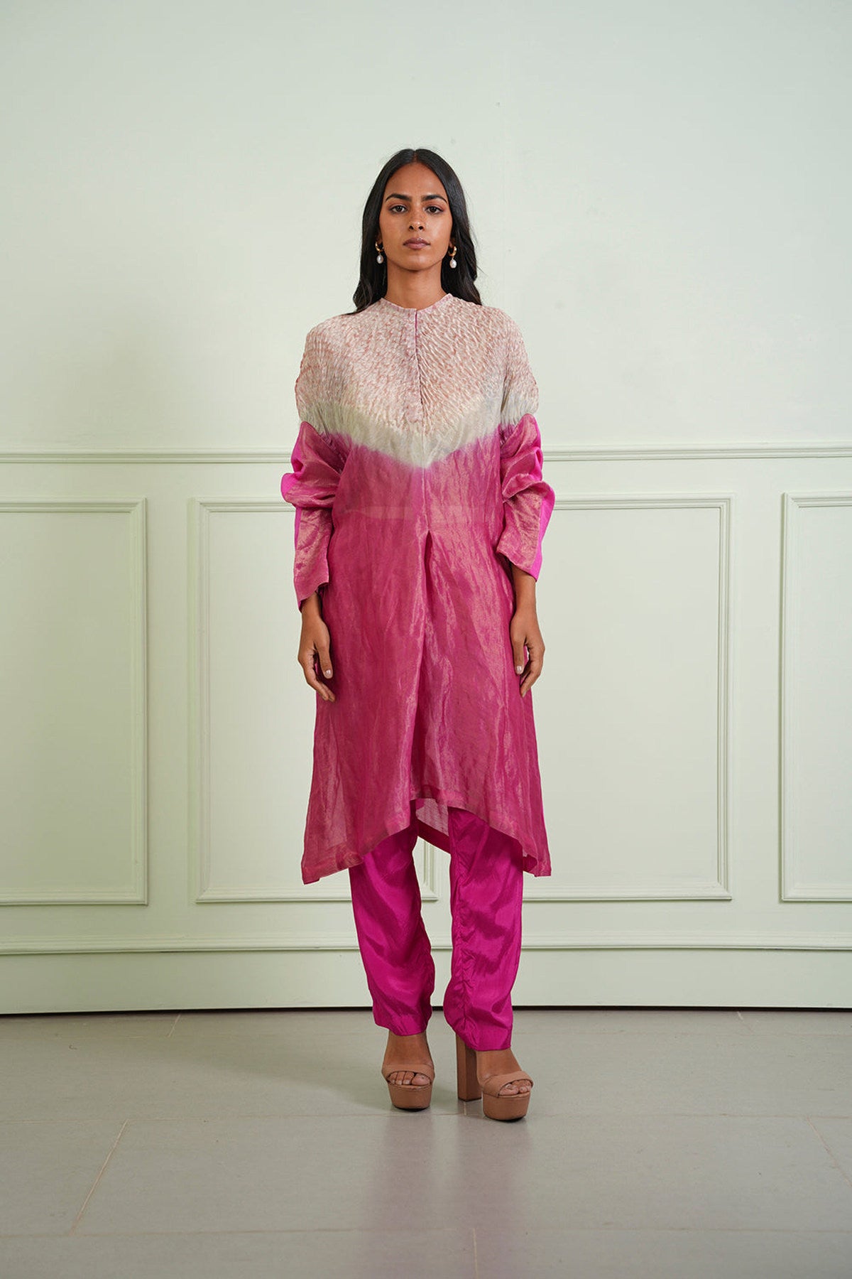 Shibori Tissue Short Kurta