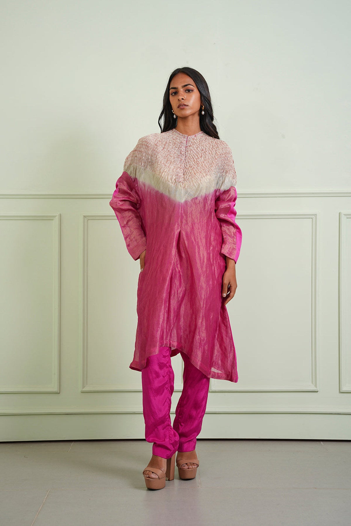 Shibori Tissue Short Kurta