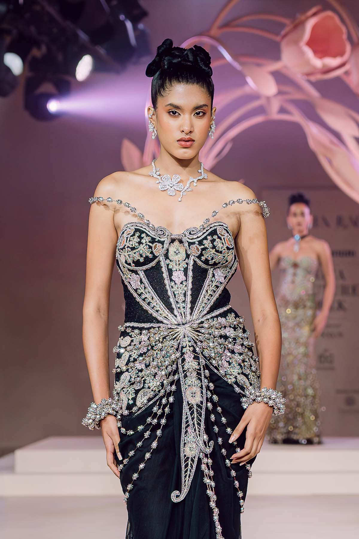 Menaka - black tulle gown