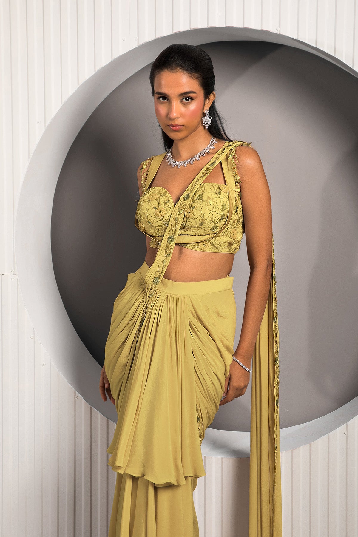 Gold Tan Saree