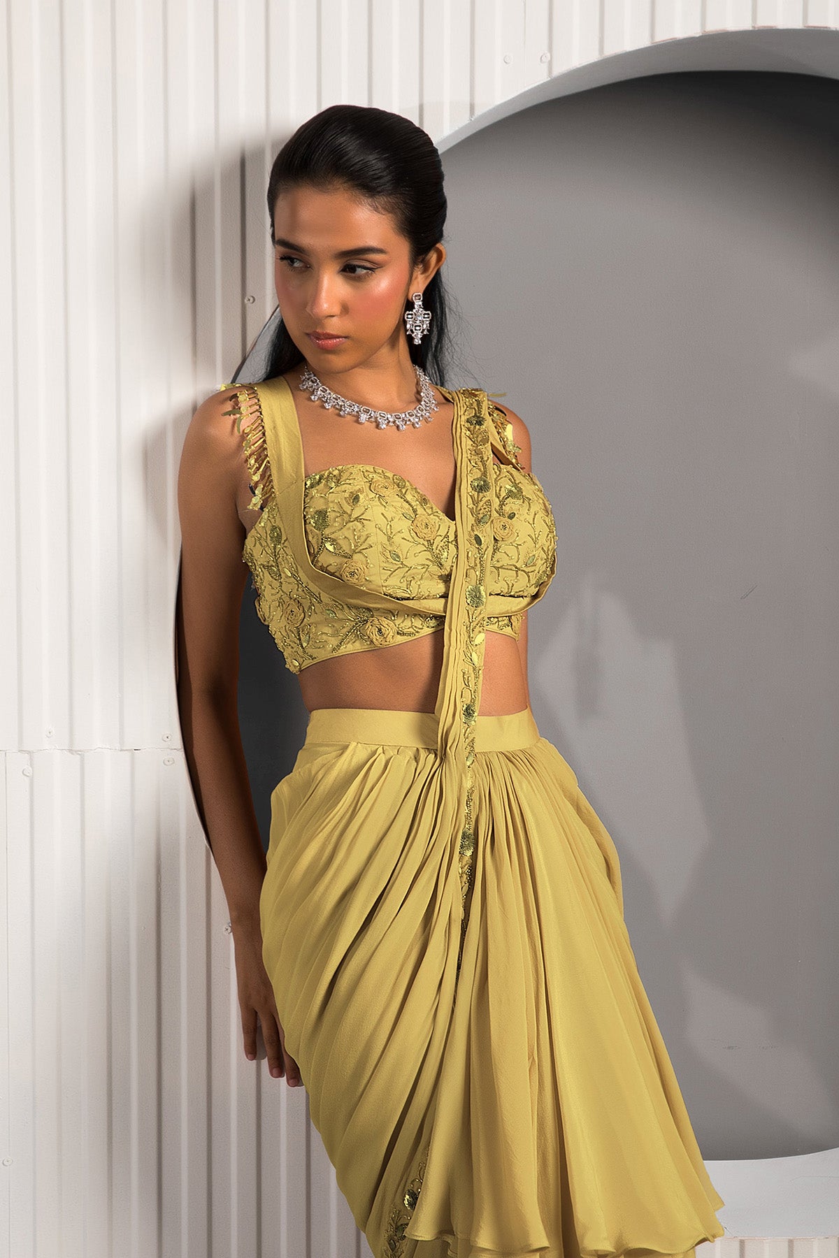 Gold Tan Saree