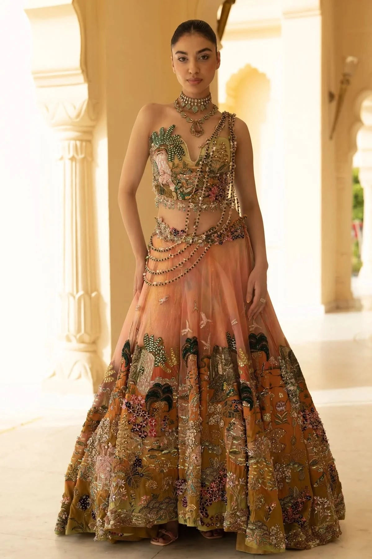 Zarmin Assymetric Lehenga