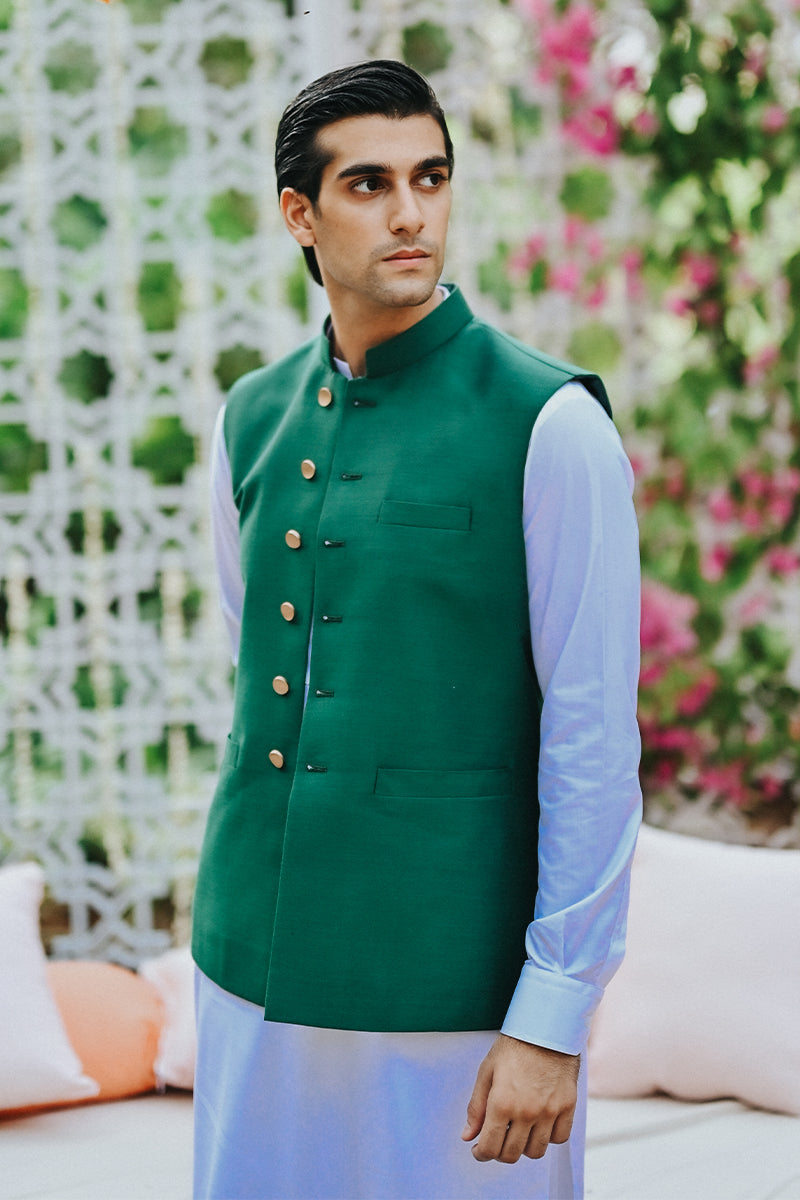 Shuja Waistcoat Bottle Green