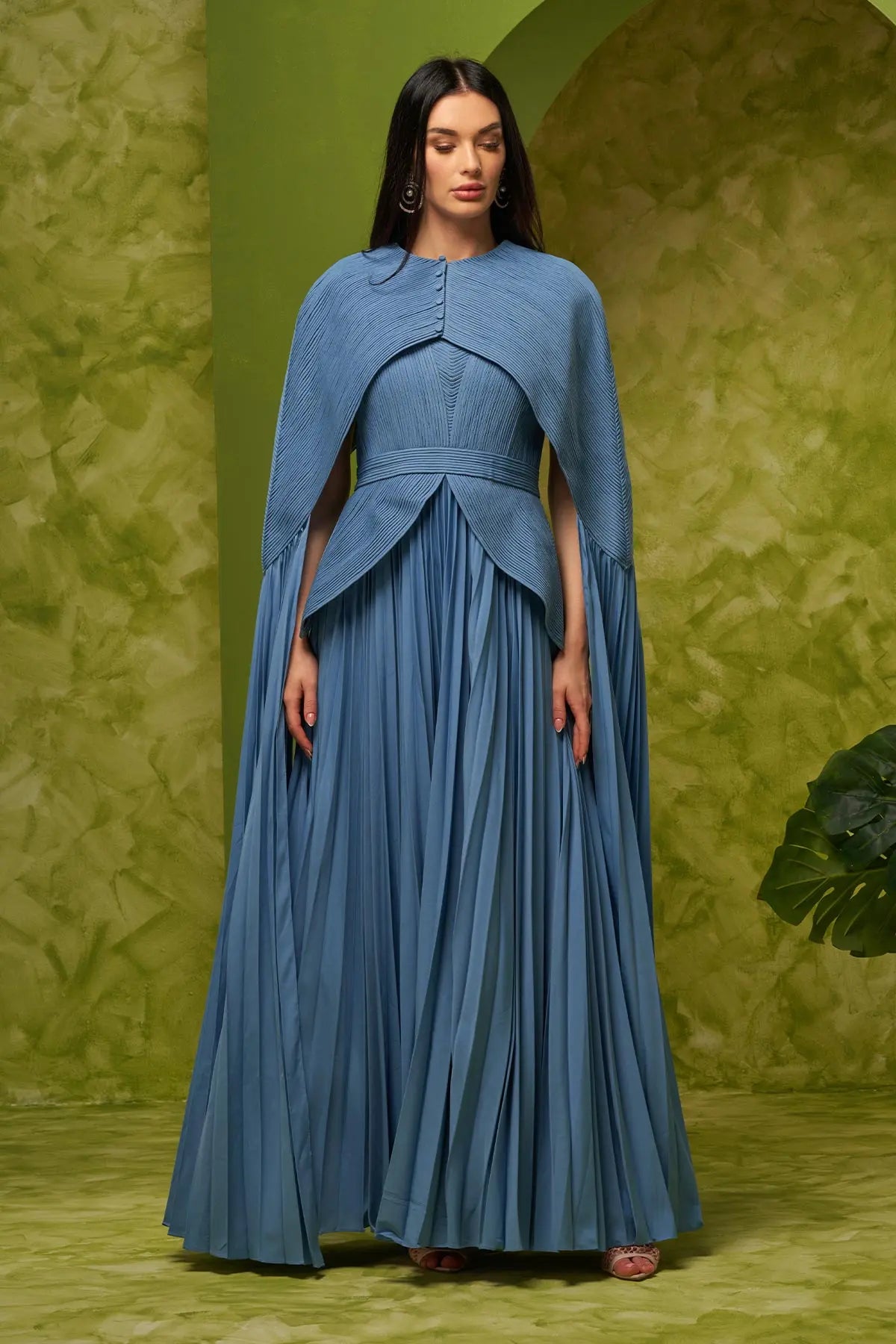 241-07 Blue Corded Gown DRESSES