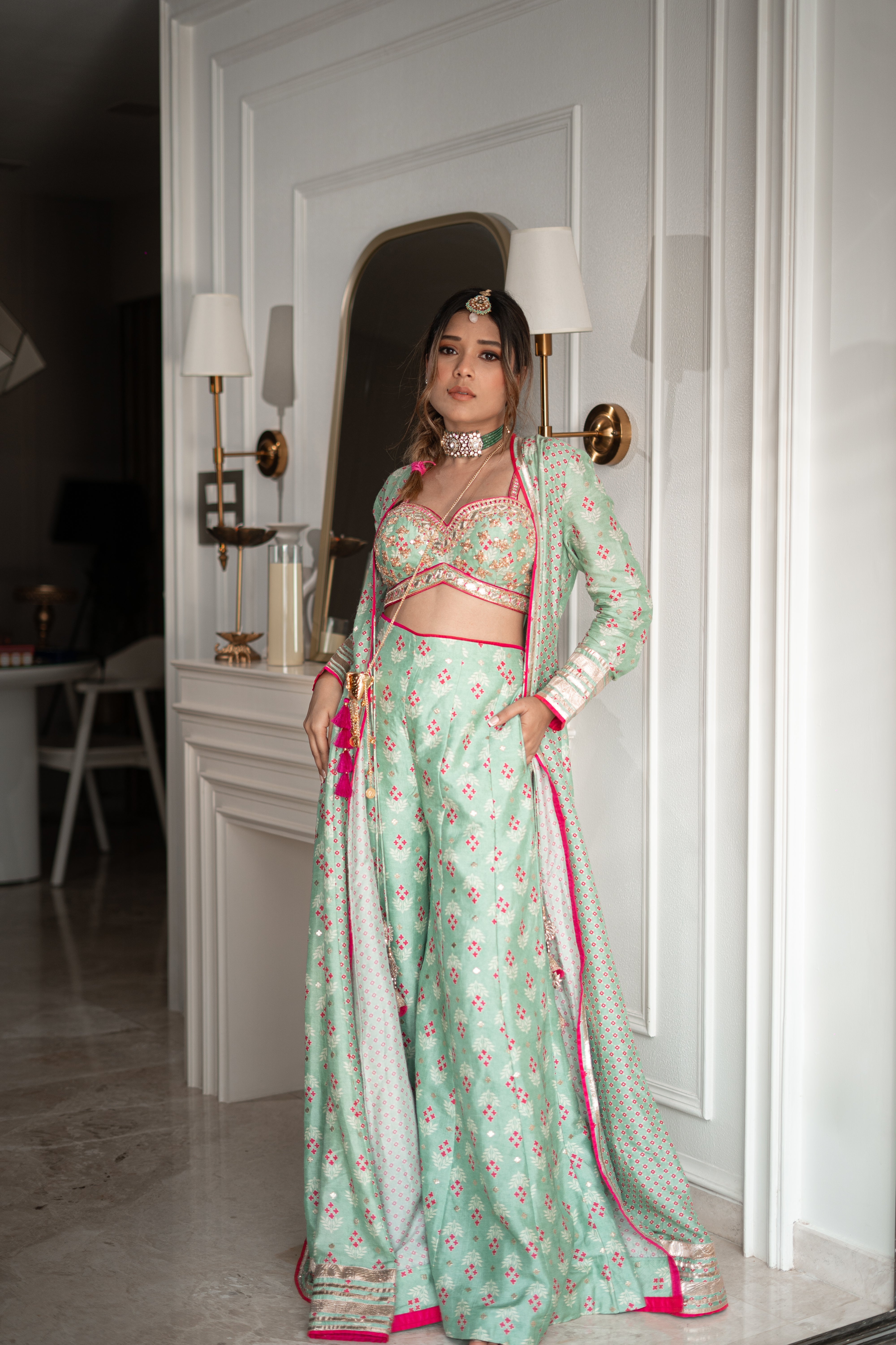 Riya Jain in Tilla Panel Pant with Jacket