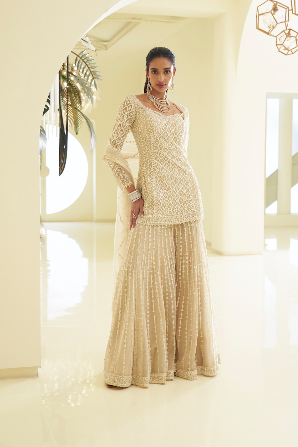 Nude Dori Sharara Set