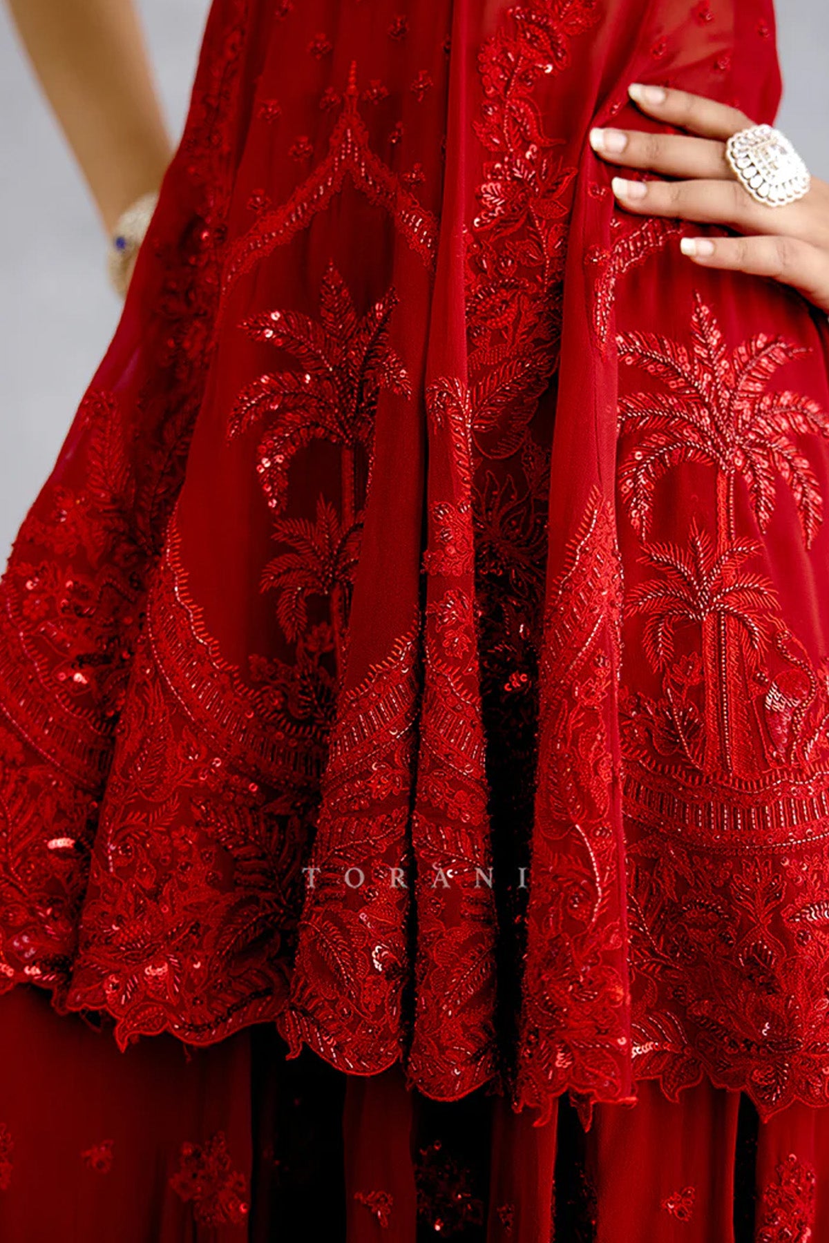 Surkh Bhanavi Sharara Set