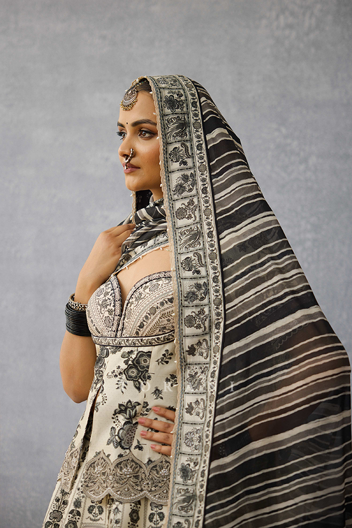 Kalamkari Anushtha Lehenga Set