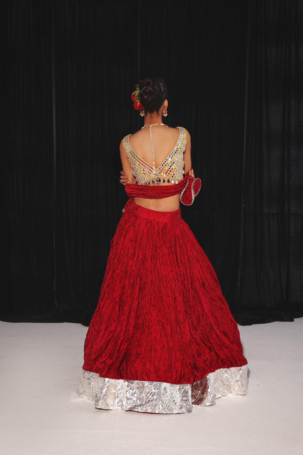 Crushed Lehenga Set