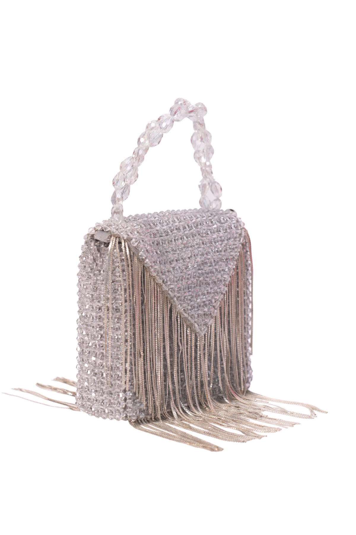 Natali Silver Embellished Mini Bag
