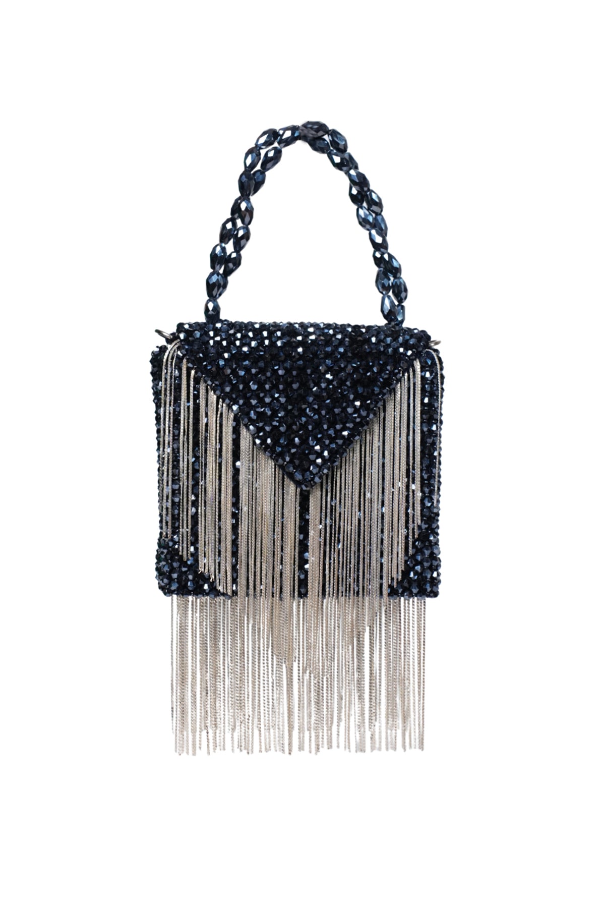Natali Navy Blue Embellished Mini Bag
