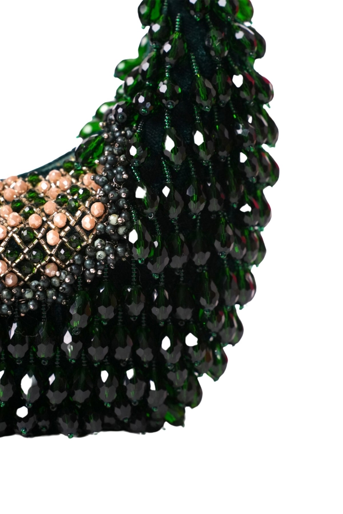 Alara Green Suede Embellished Hobo Bag