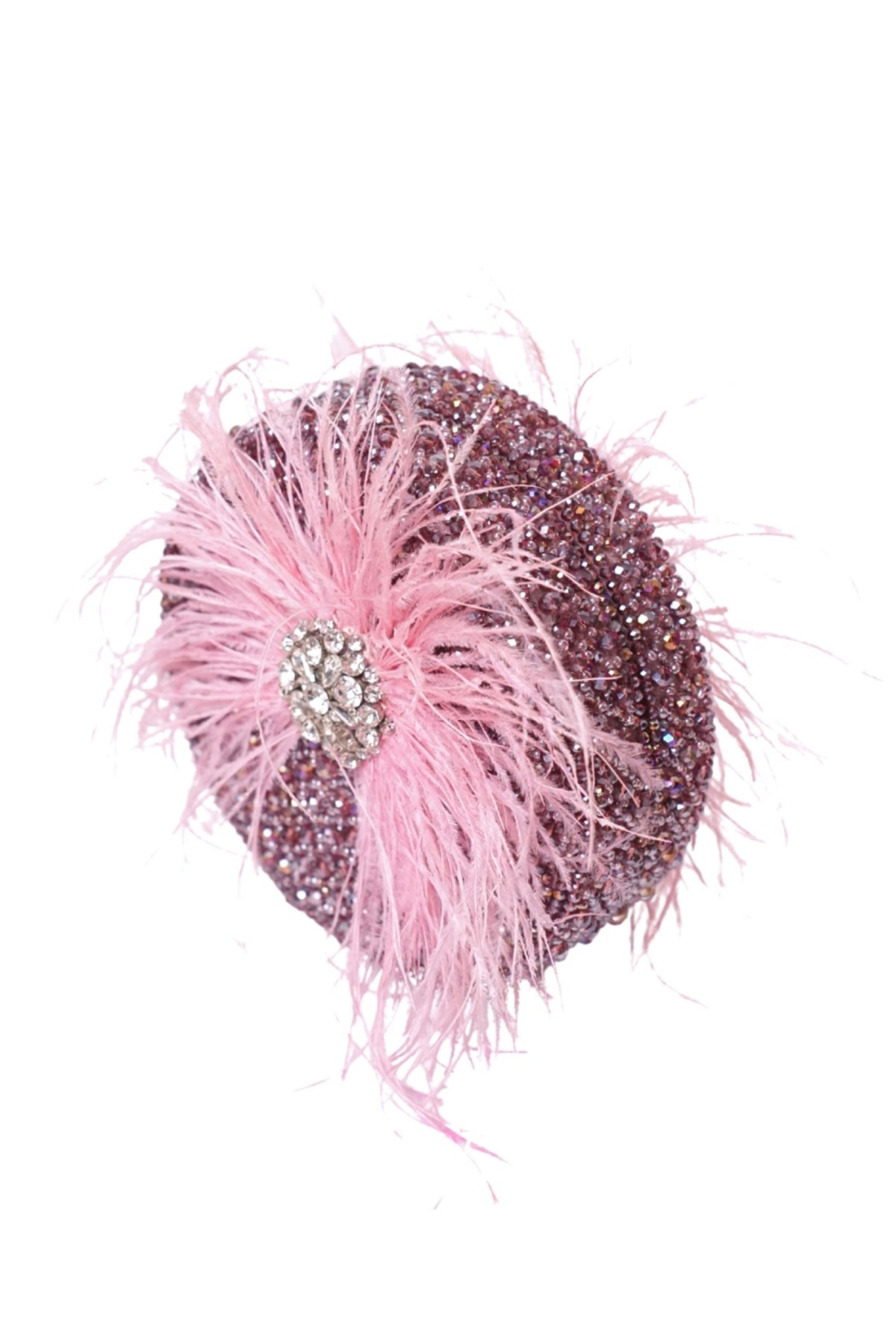 Kiraz Lilac Suede Embellished Clutch