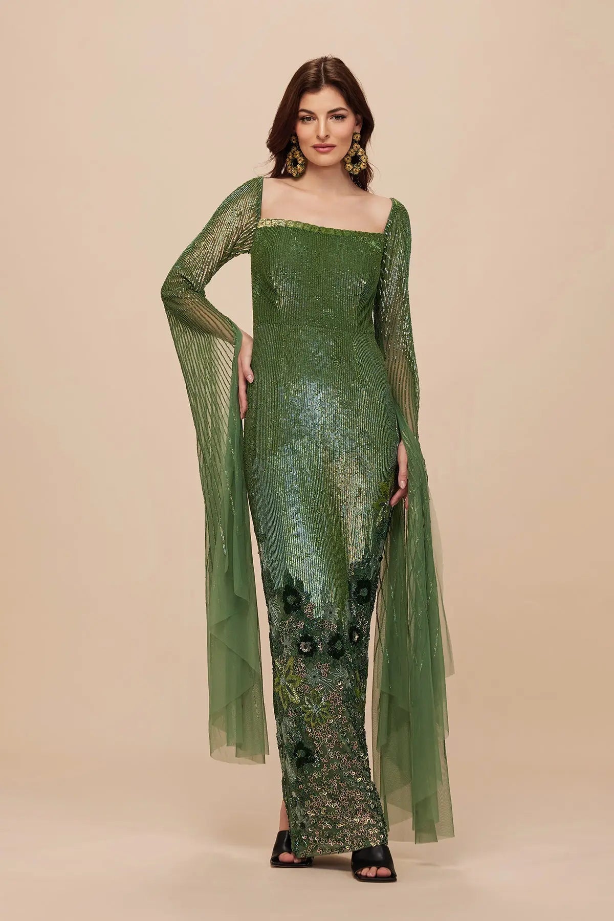 GLOWING FOREST GOWN - GREEN DRESSES