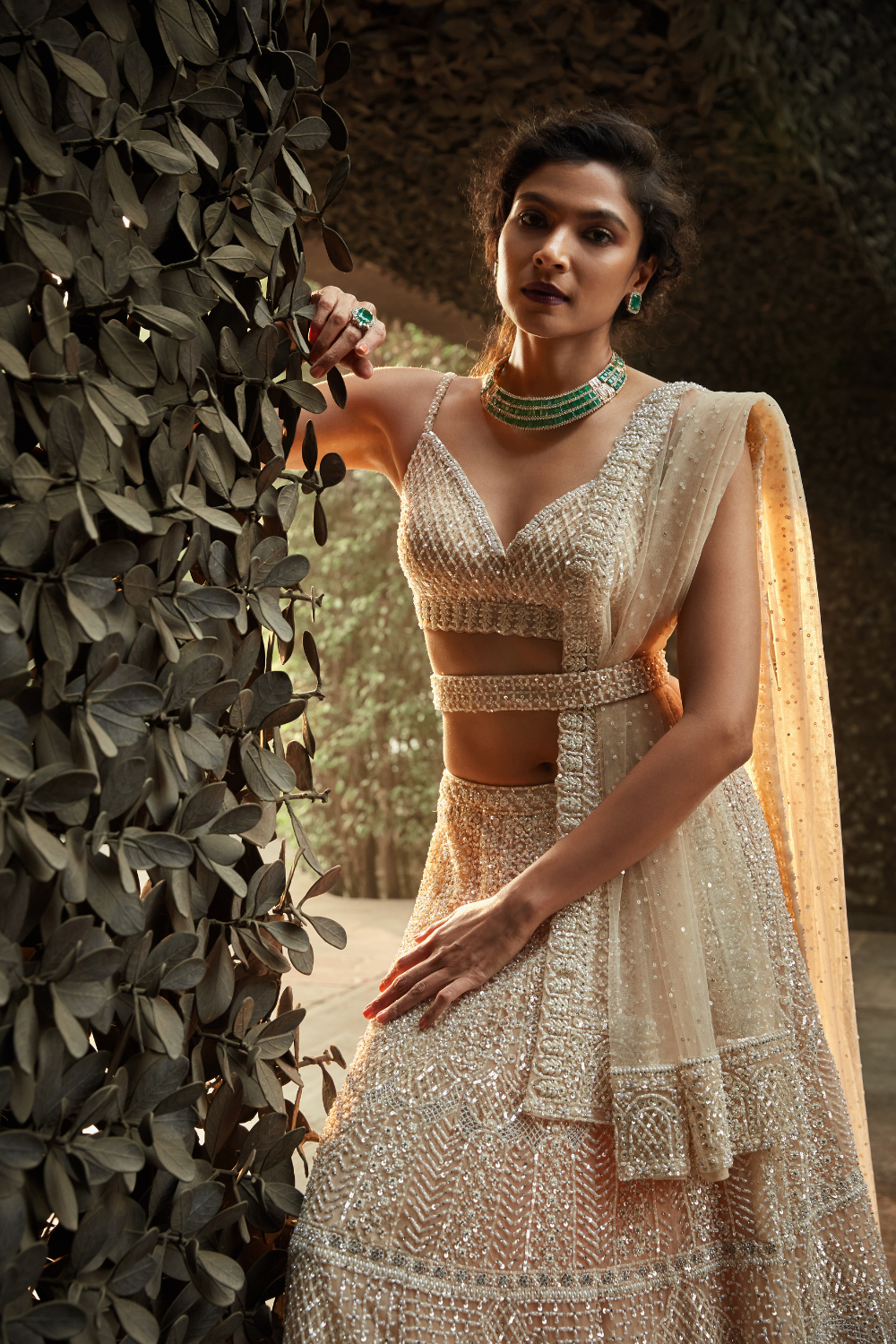 Champagne Pearl Lehenga Set