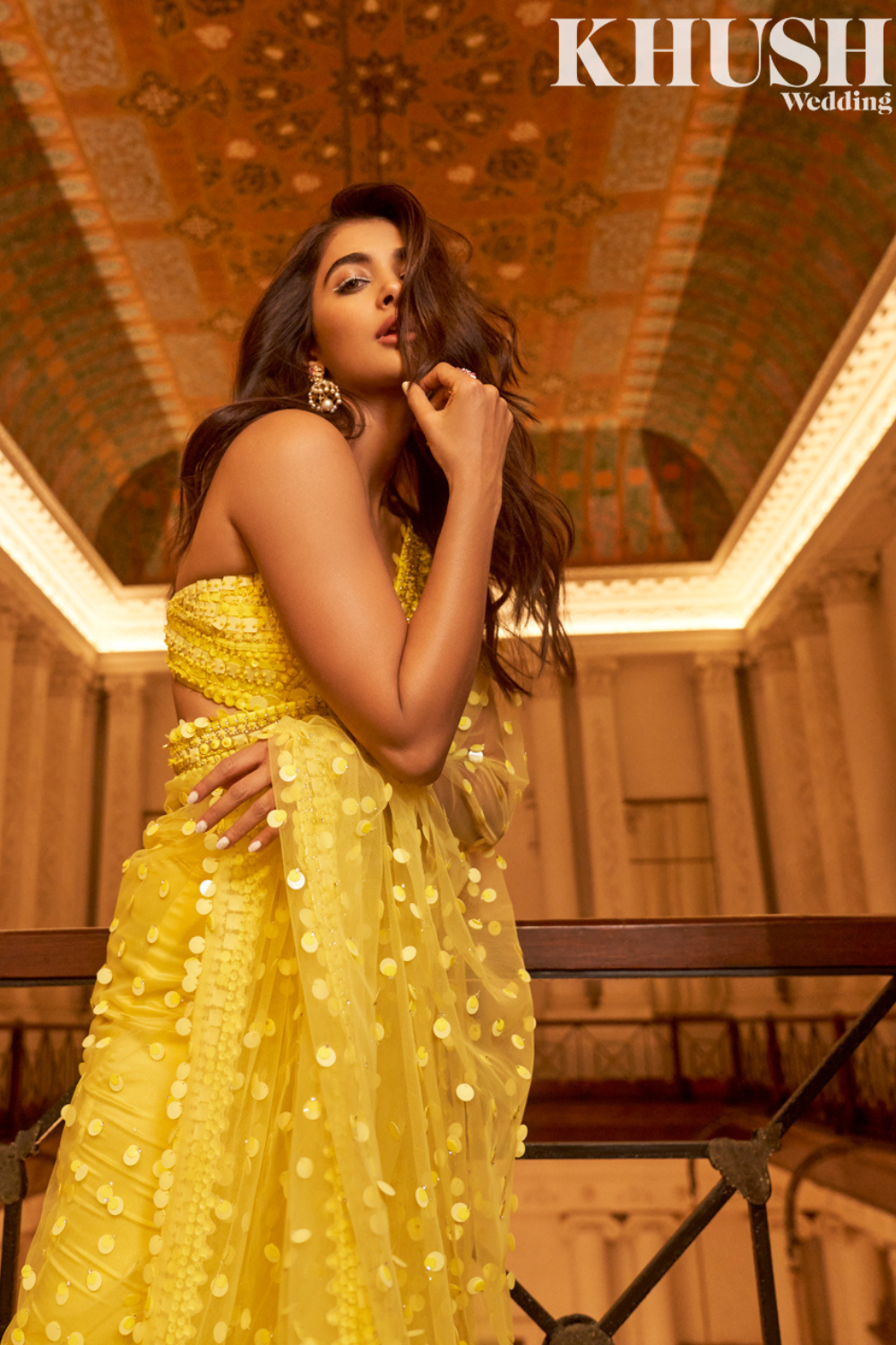 Yellow Sequin Saree