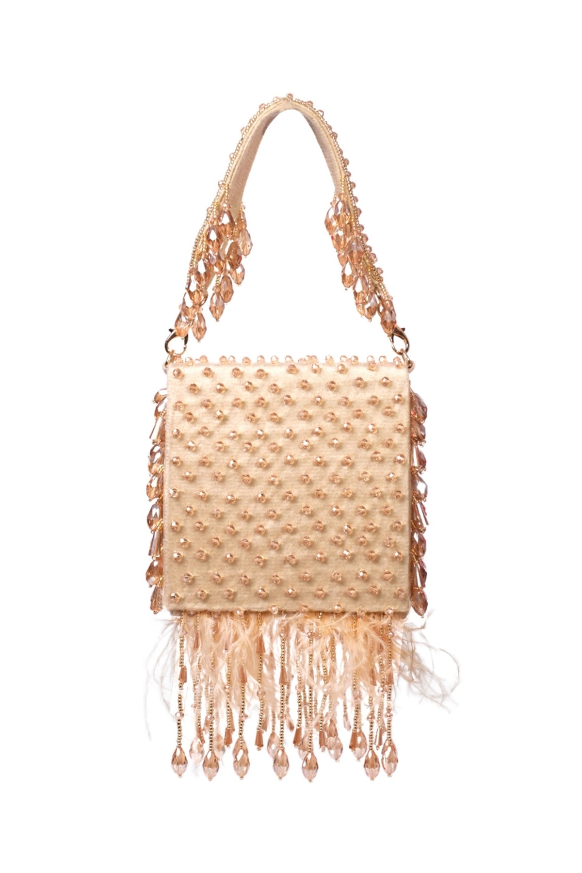 Luna Gold Suede Embellished Mini Bag
