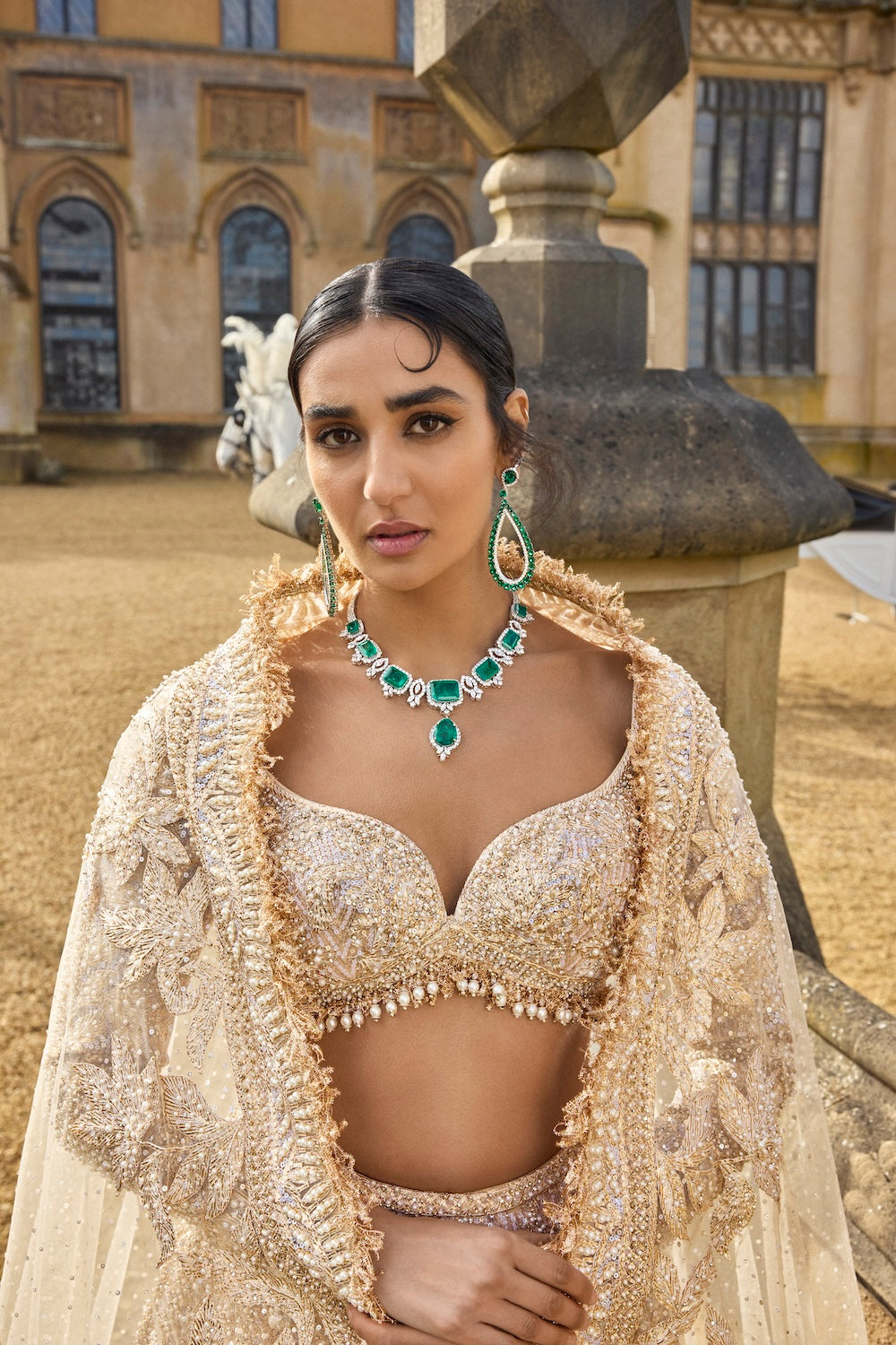 Metallic Rose Gold Lehenga Set - Ready to Ship