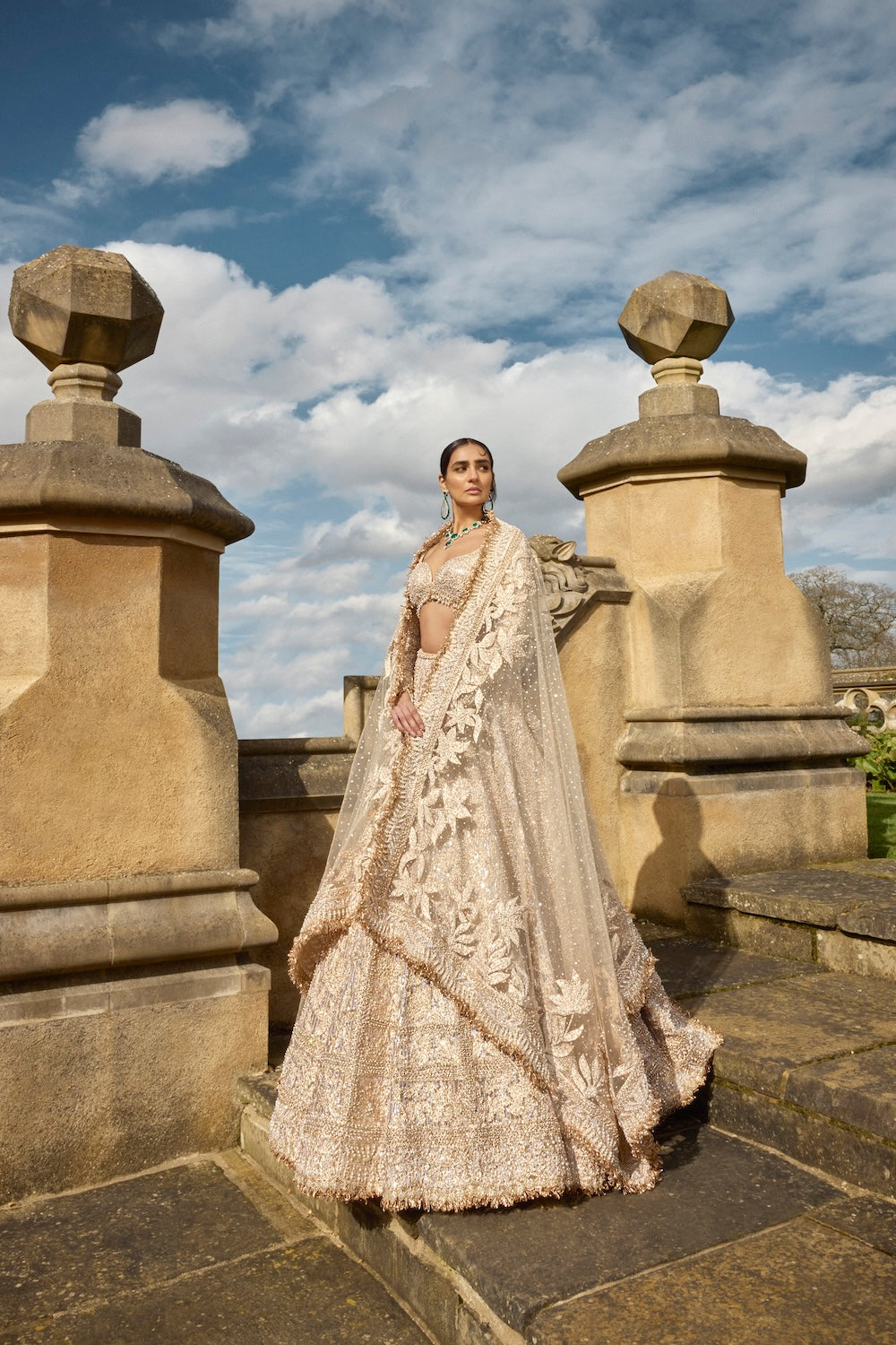 Metallic Rose Gold Lehenga Set - Ready to Ship