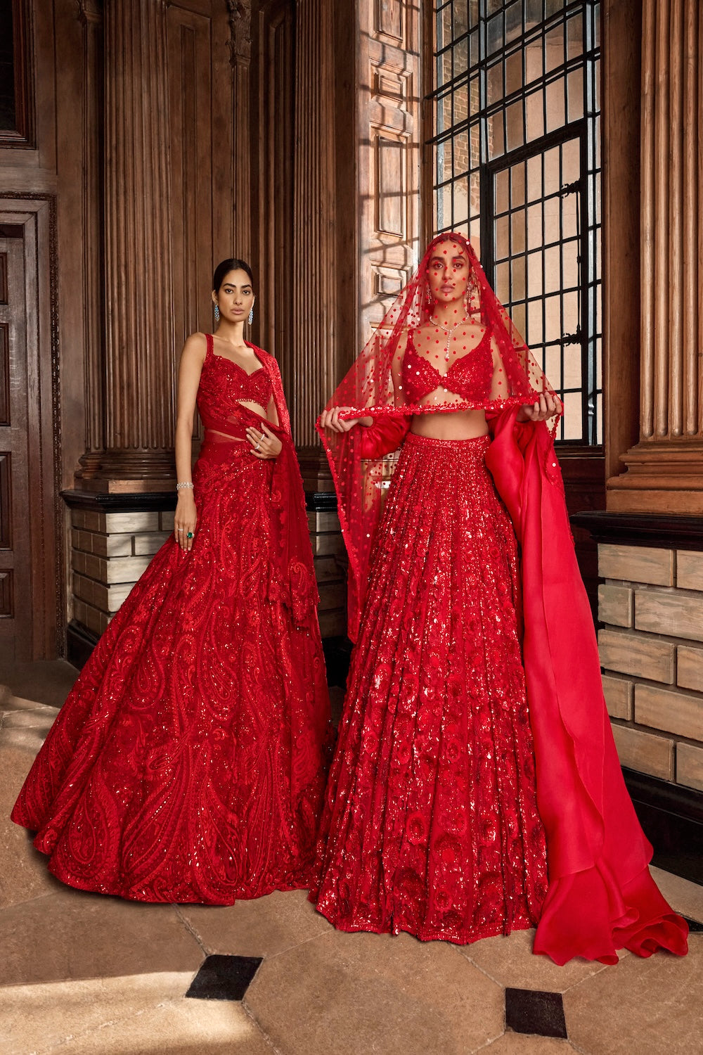 Red Paisley Lehenga Set