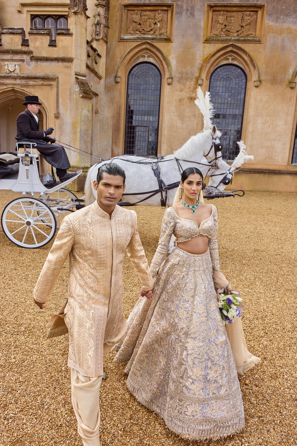 Metallic Rose Gold Lehenga Set - Ready to Ship