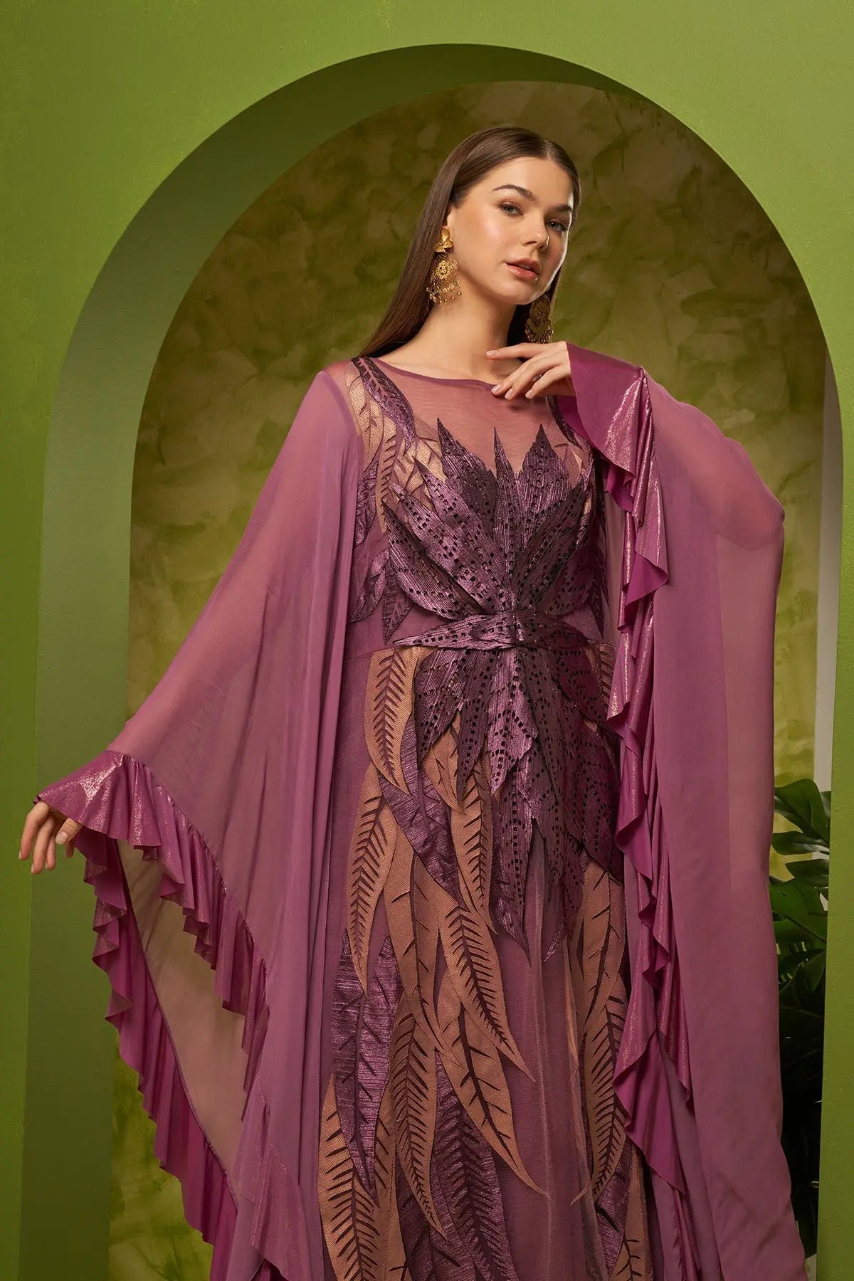 222-44 PURPLE KAFTAN DRESSES