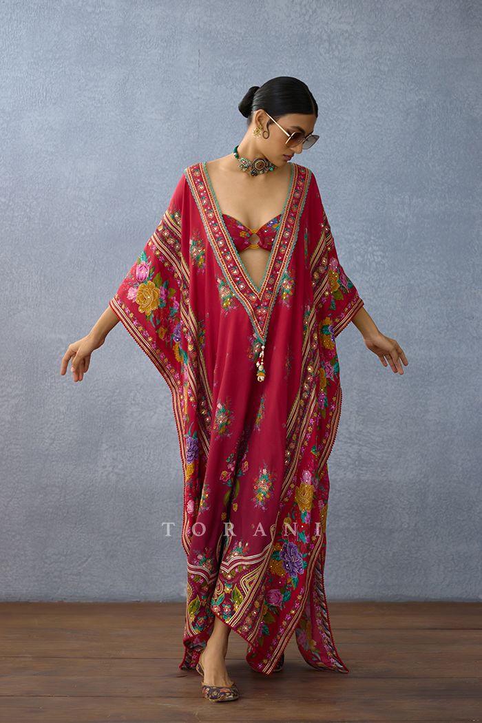 Dil Surkh Sanaz Kaftan Set