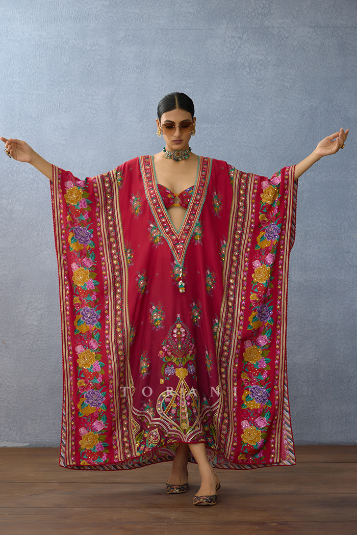 Dil Surkh Sanaz Kaftan Set