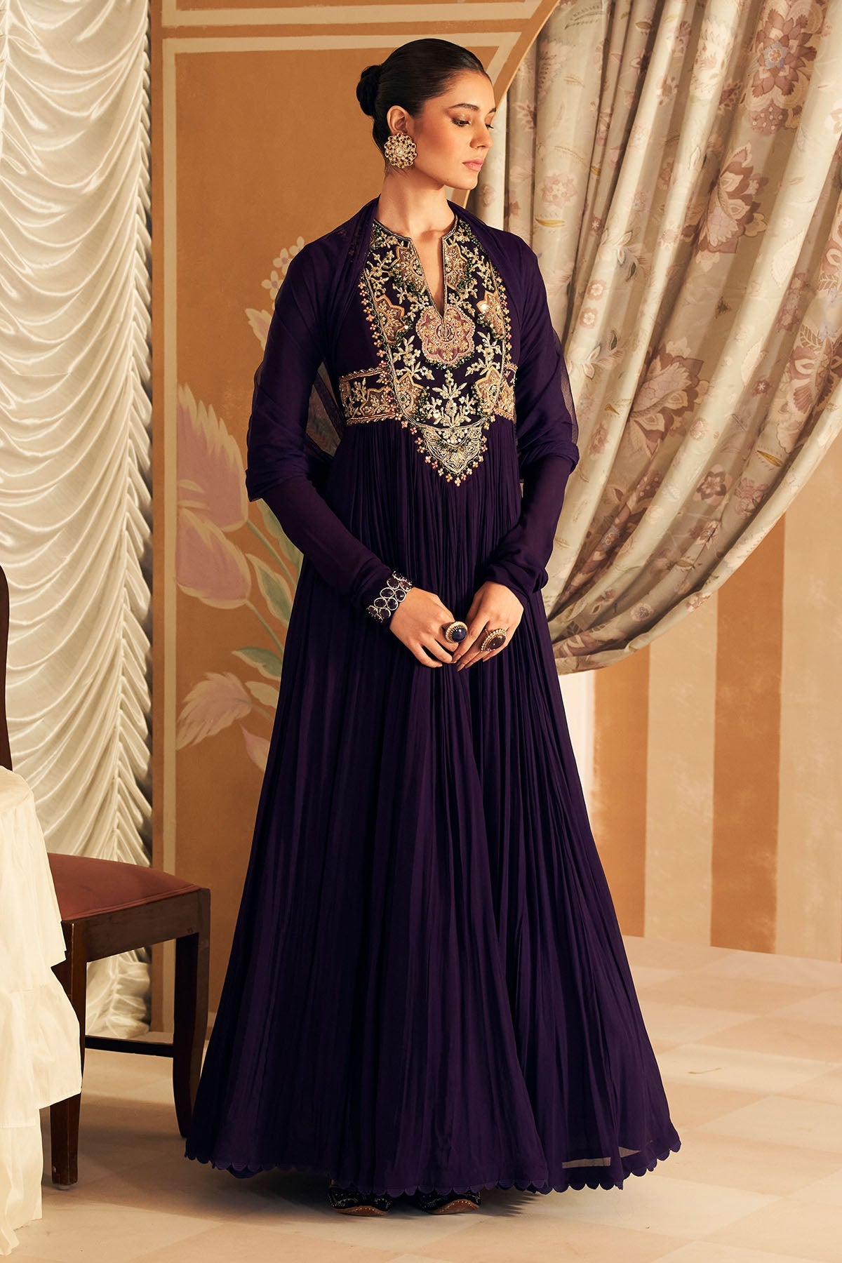 Banafsha Anarkali set