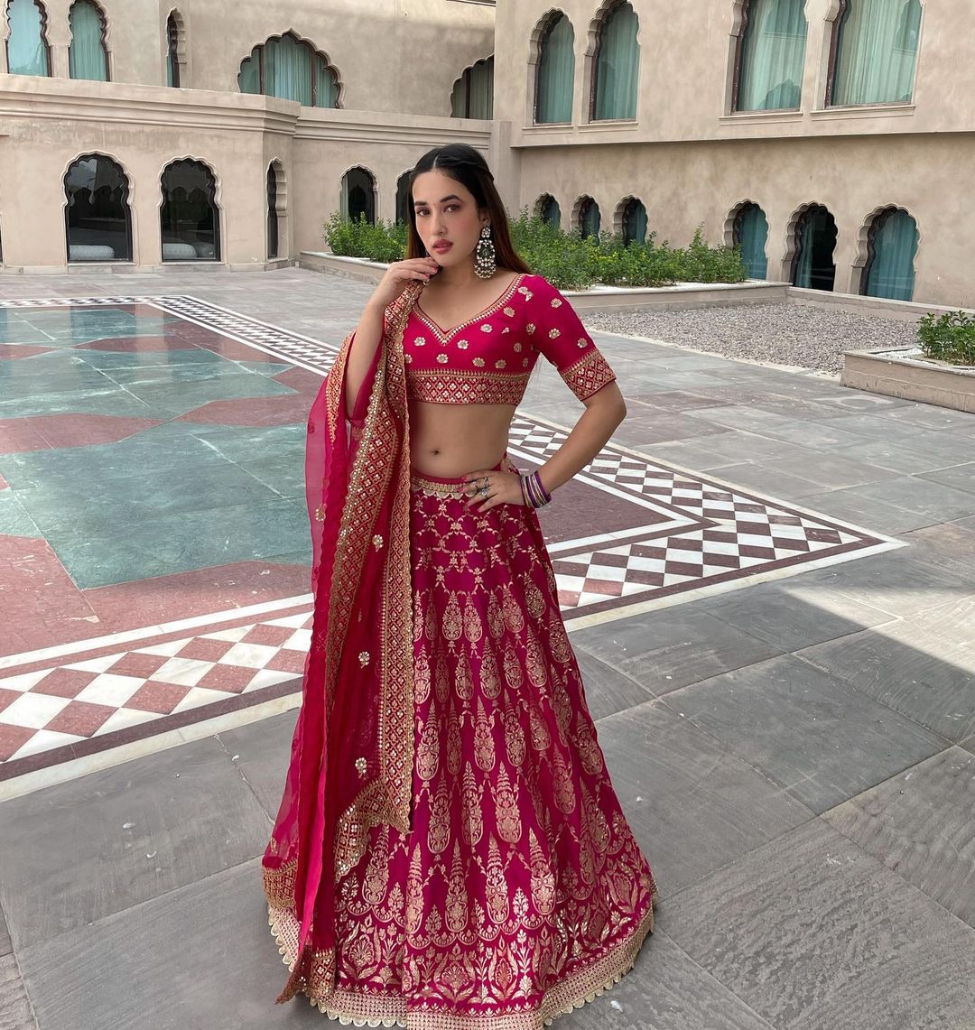 Aditi Budhathoki in Marigold Ojasvita Lehenga Set