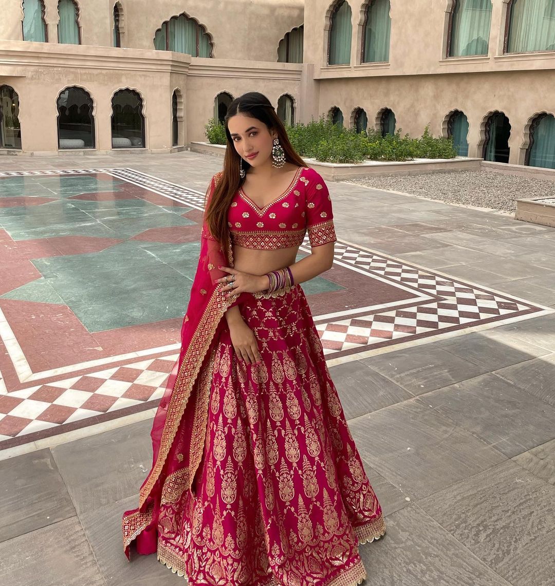 Aditi Budhathoki in Marigold Ojasvita Lehenga Set