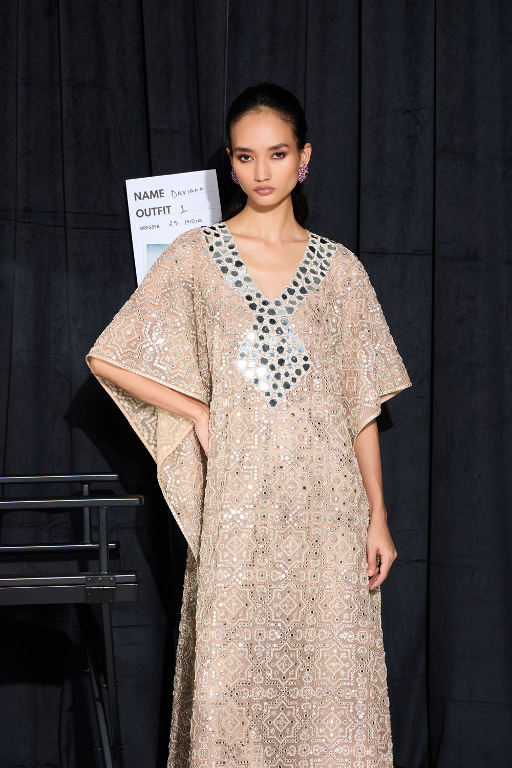 Blush peach kaftan