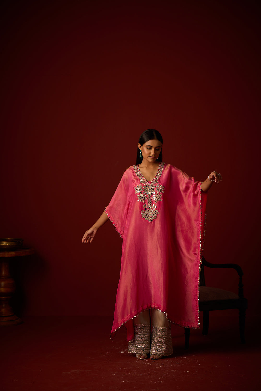Brocade Mirrorwork Palazzos