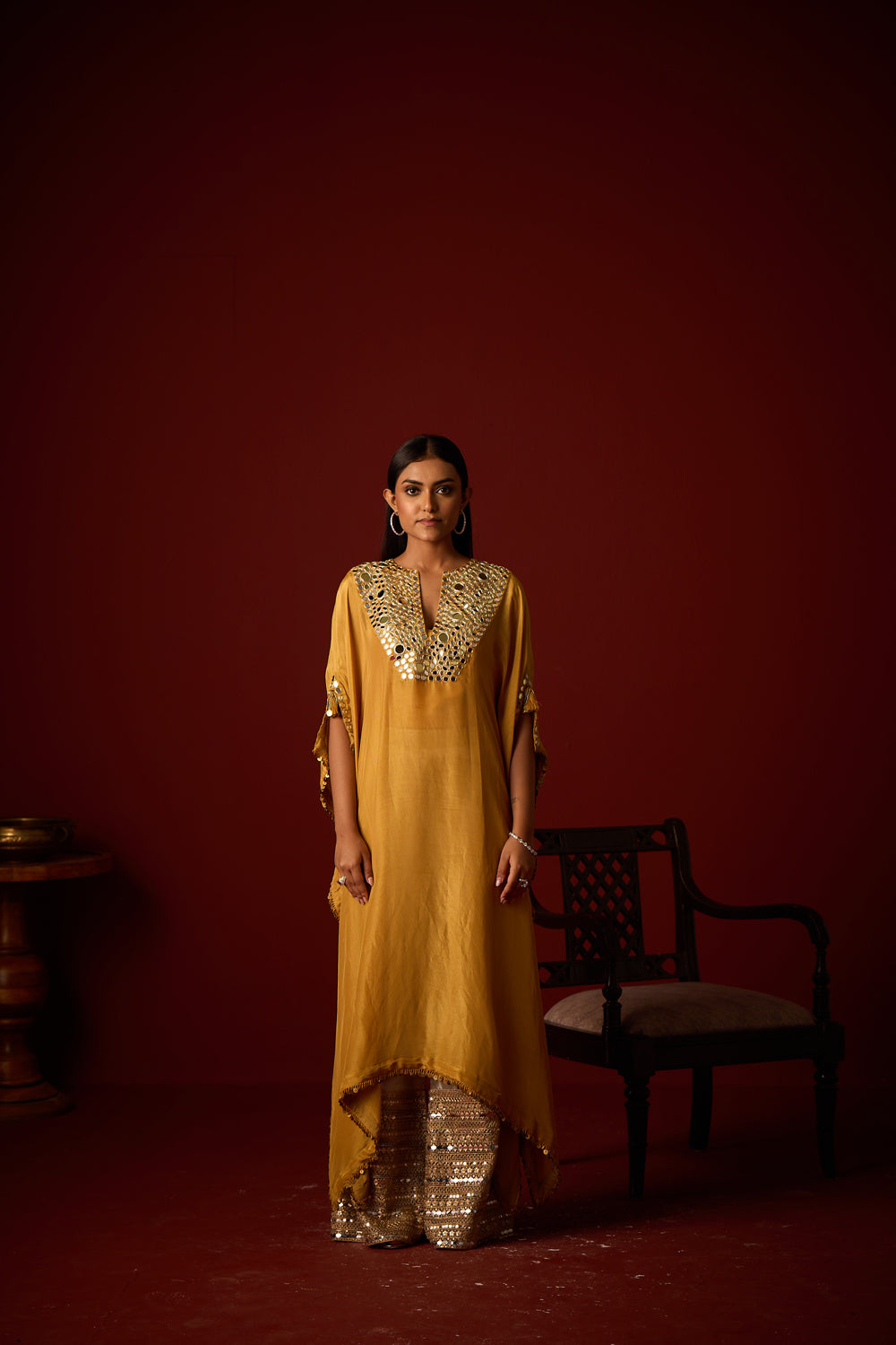 Brocade Mirrorwork Palazzos