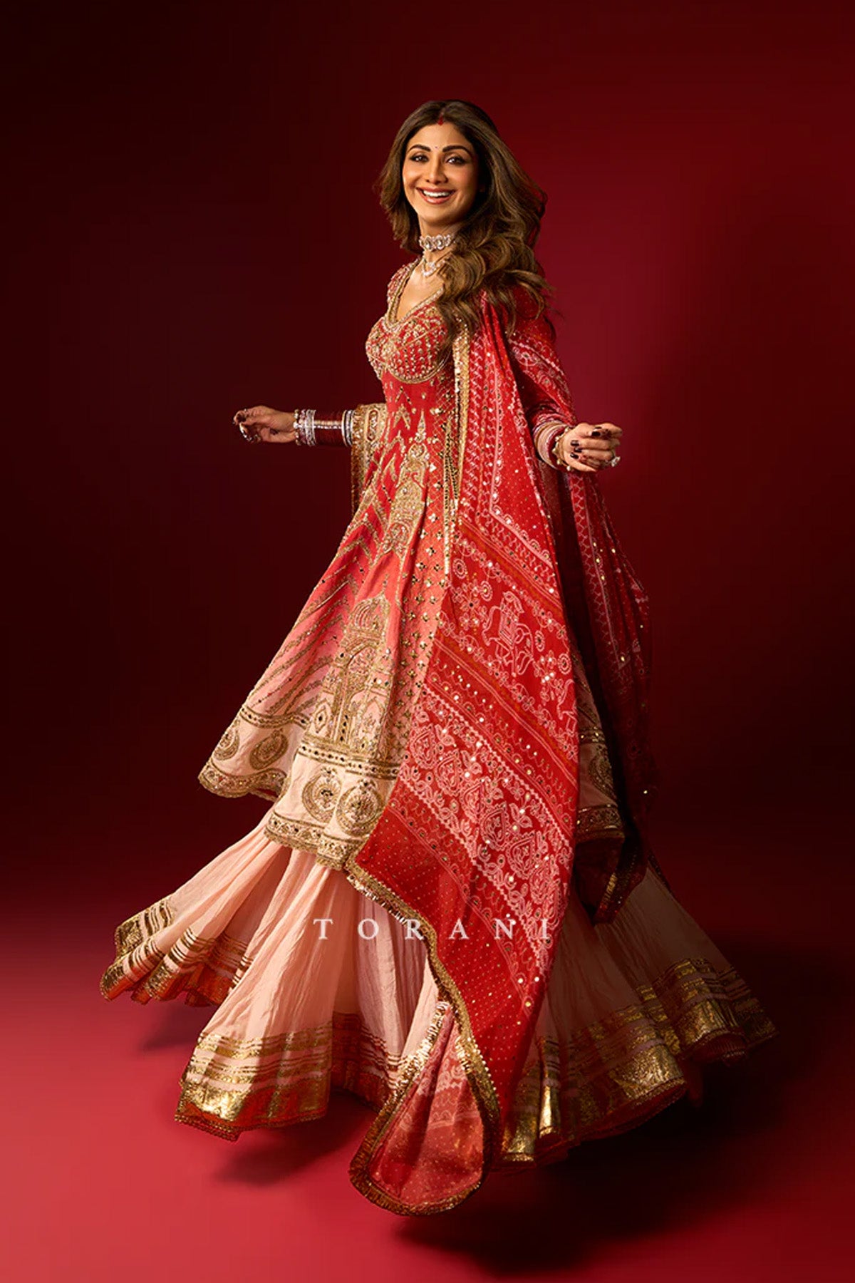 Shilpa Shetty in our Zehra Mahtabe Fareedan Gharara Set