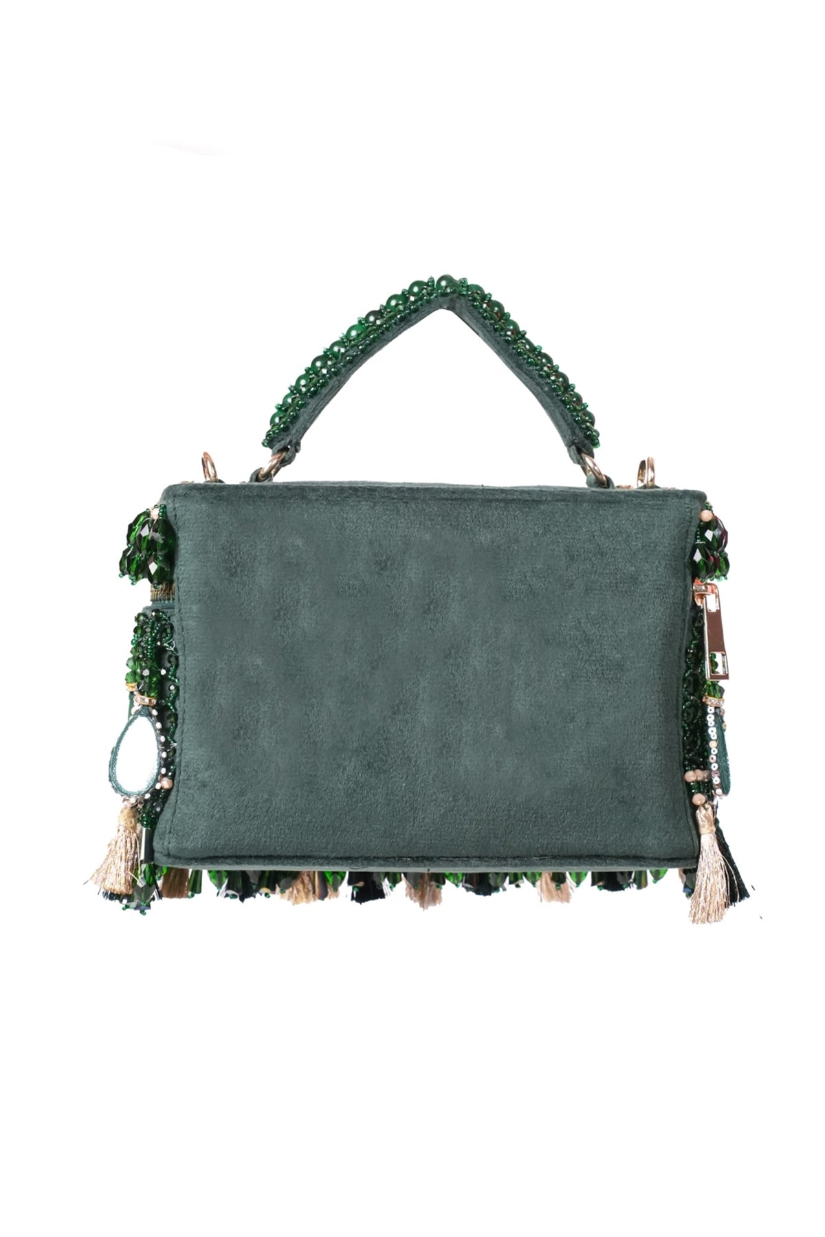 Mirage Green Mirrorwork Embellished Vanity Bag