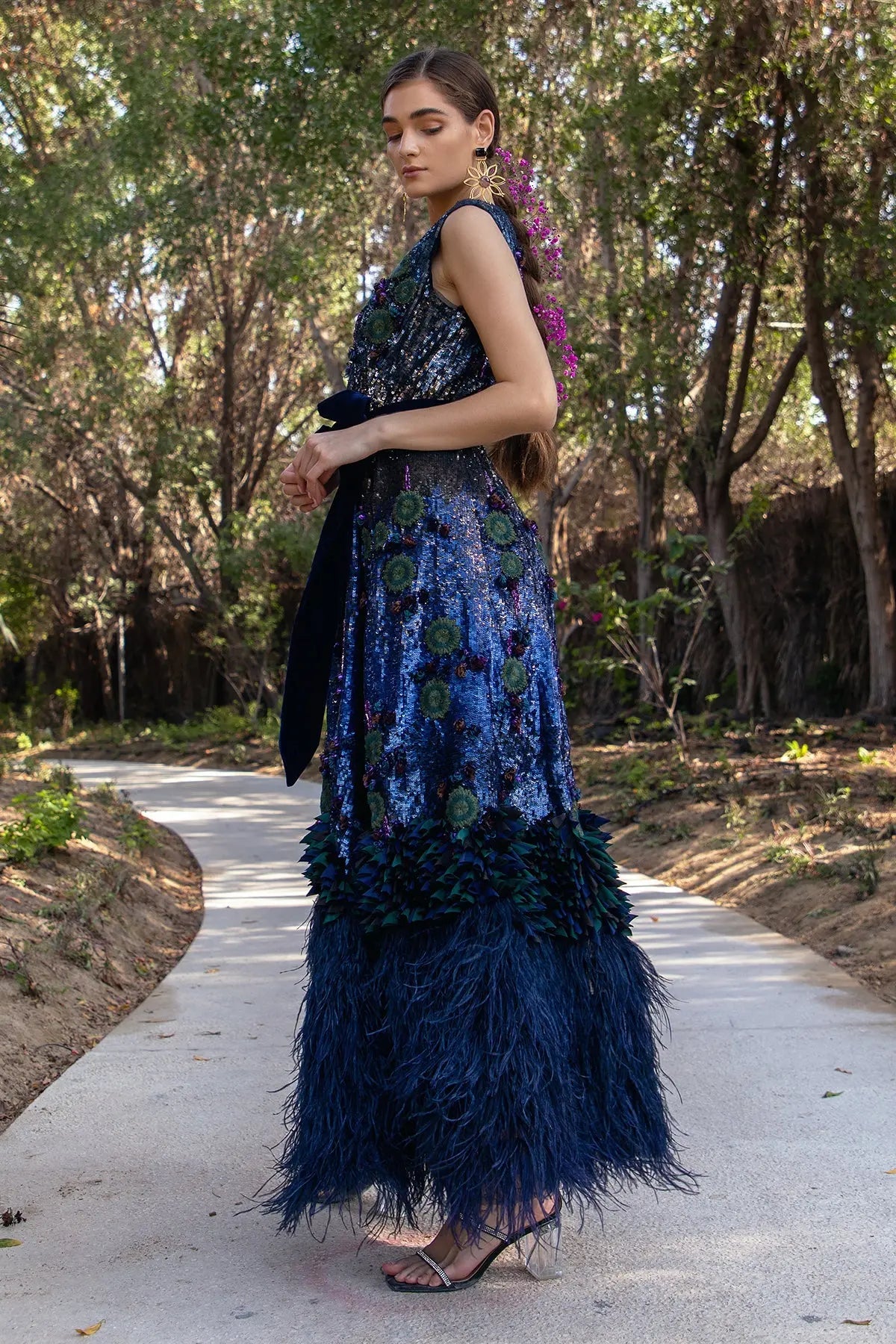 NAVY TISCA DRESS DRESSES