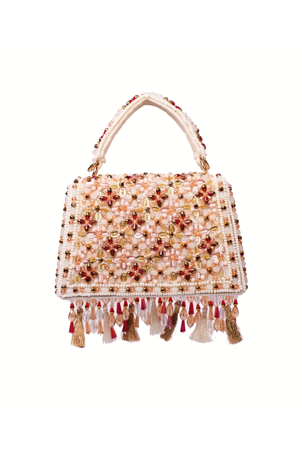 Elara Multi Color Suede Embellished Box Bag